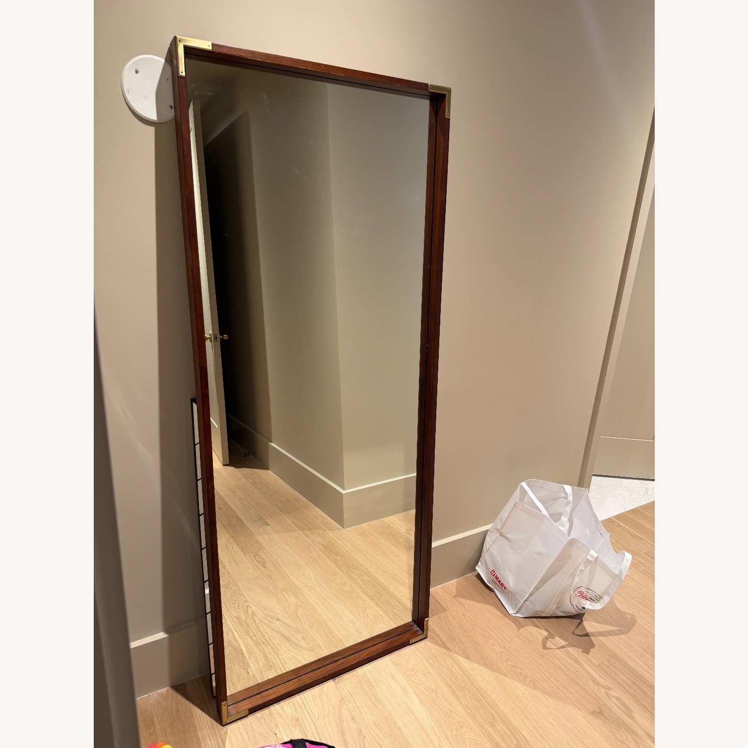 West Elm Dark Brown Wood Wall Mirror - image-1