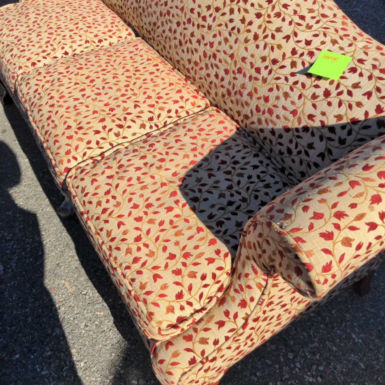 Camelback Sofa With Floral Upholstery	 - image-9