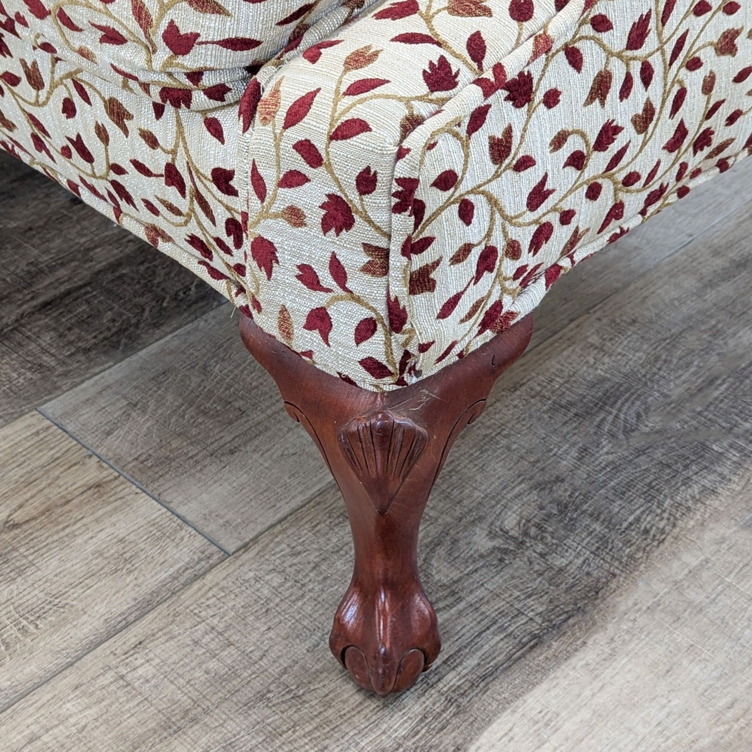 Camelback Sofa With Floral Upholstery	 - image-7