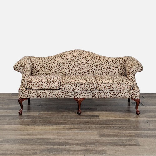 Used Camelback Sofa With Floral Upholstery	 for sale on AptDeco