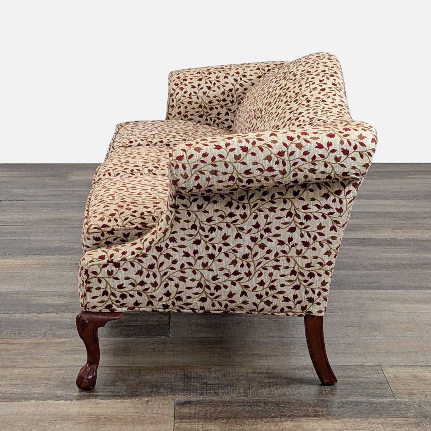 Camelback Sofa With Floral Upholstery	 - image-4