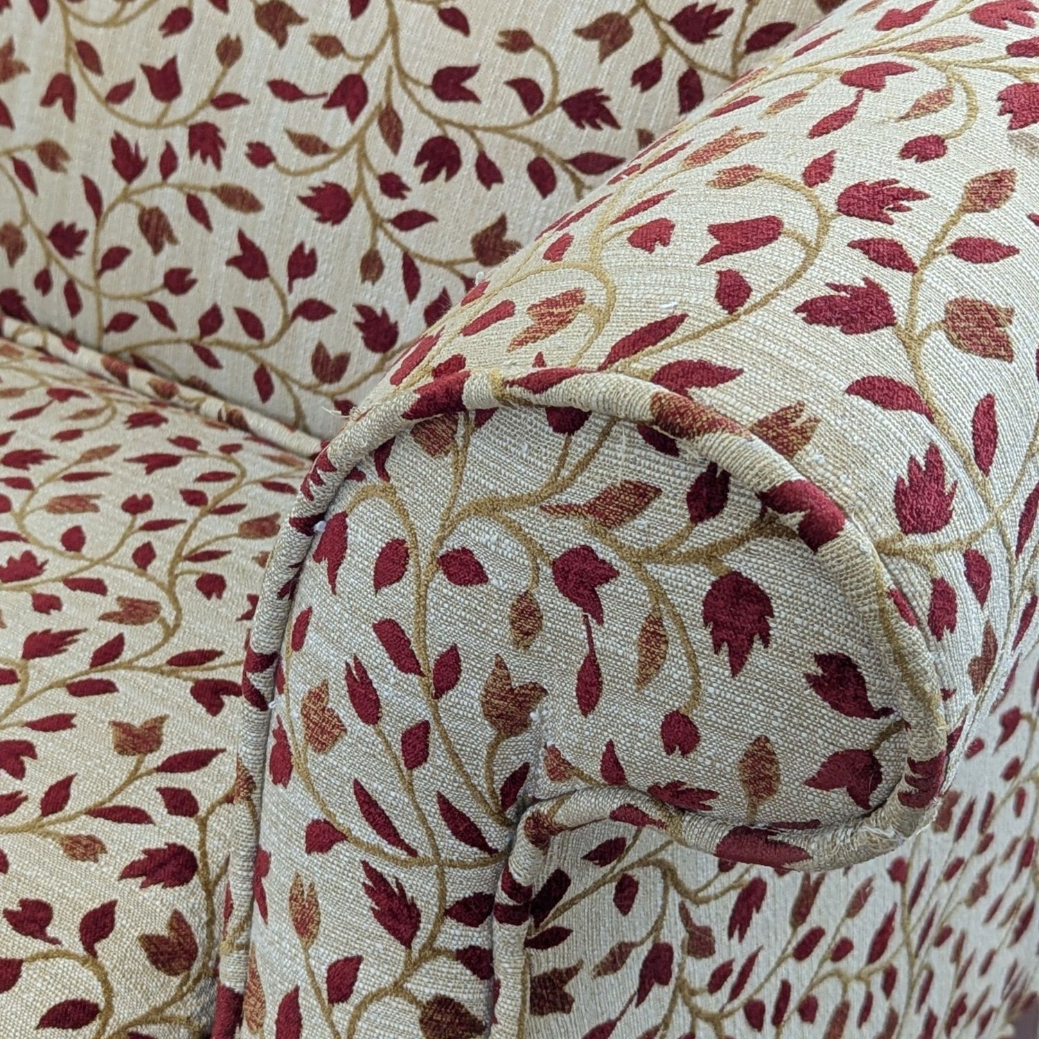 Camelback Sofa With Floral Upholstery	 - image-5