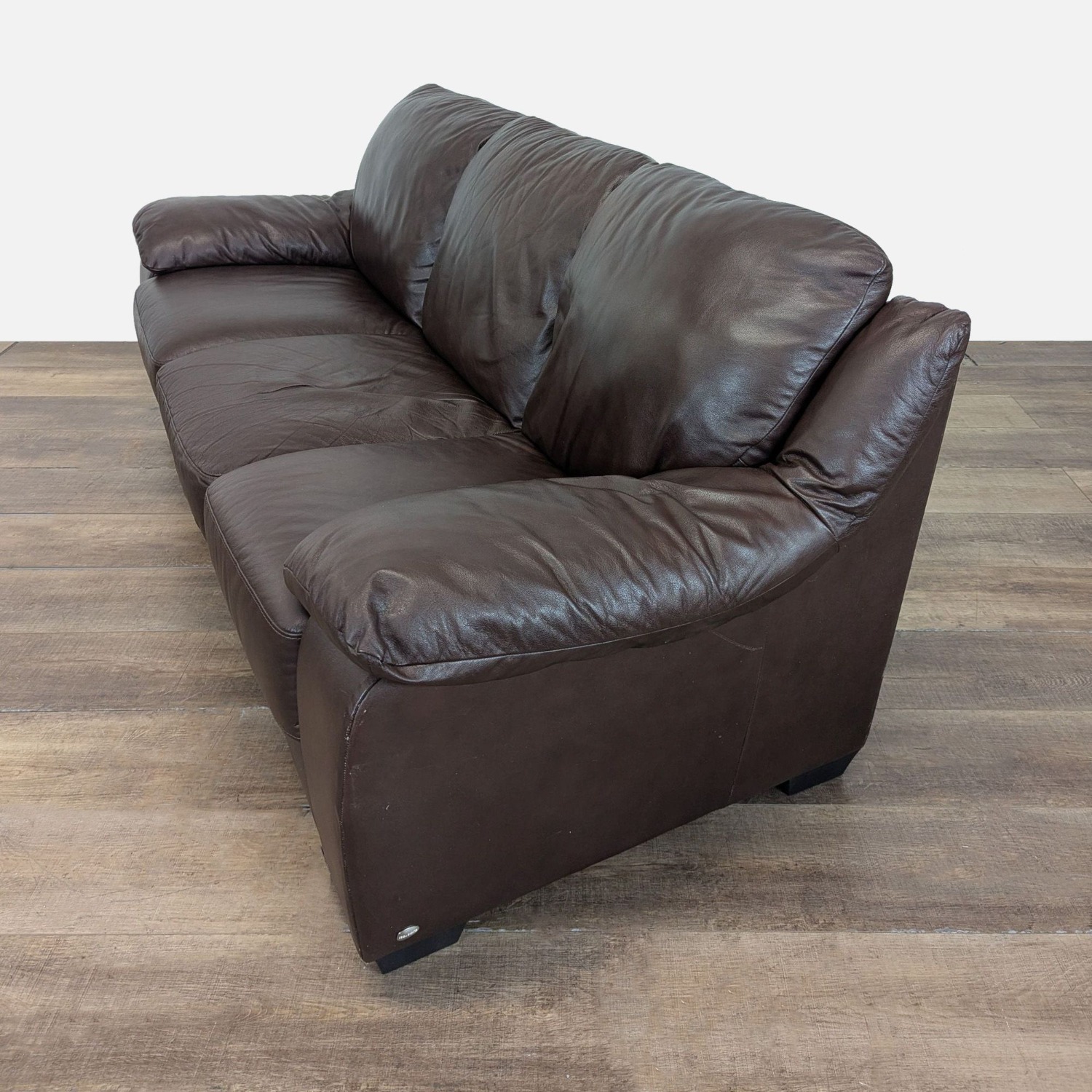 Natuzzi Classic Leather 3-Seat Sofa - image-1