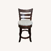 Wood Swivel Bar Stool with Upholstered Seat Stool