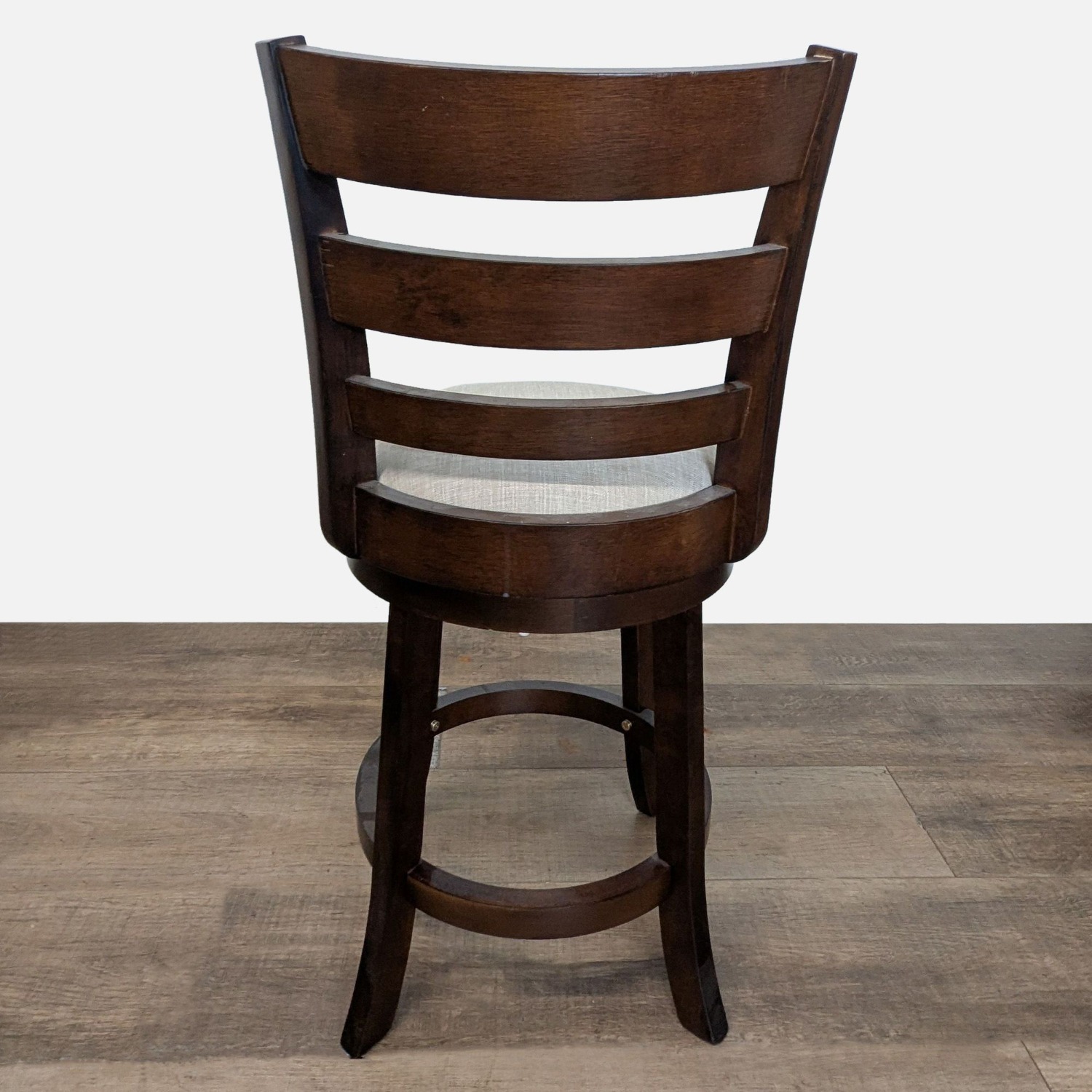 Wood Swivel Bar Stool with Upholstered Seat Stool - image-3