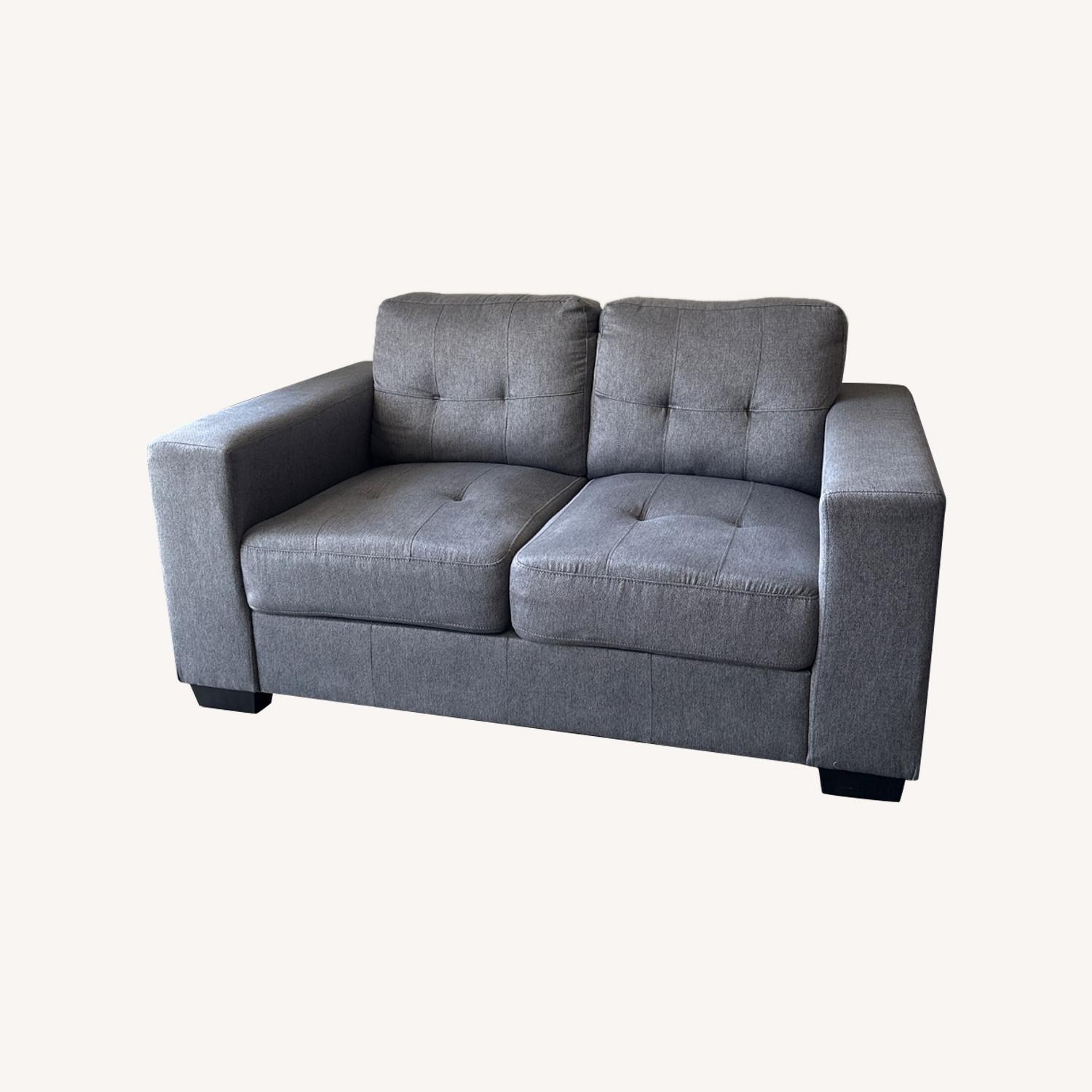 Light Gray Fabric 2 Seater Sofa - image-0