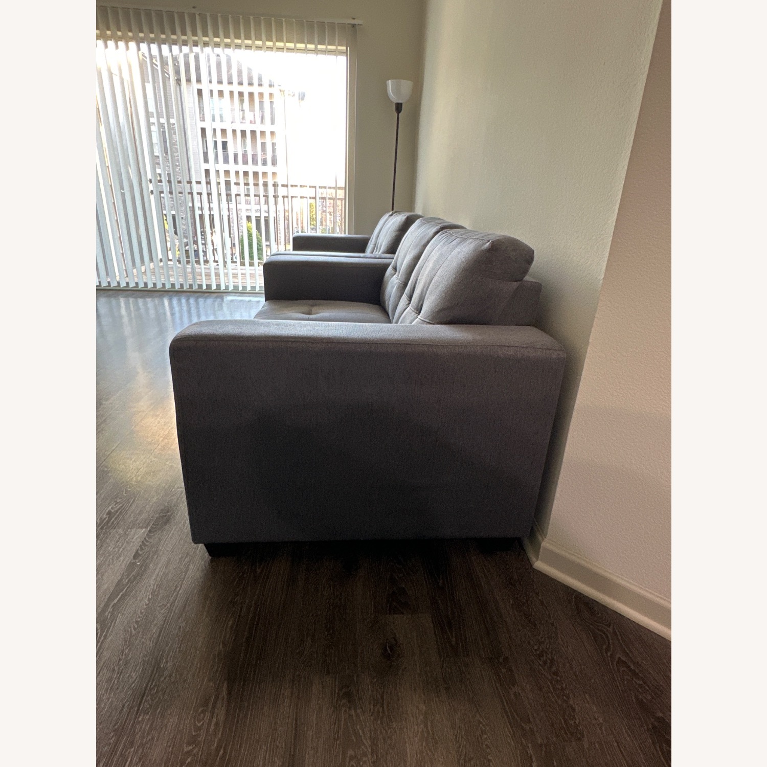 Light Gray Fabric 2 Seater Sofa  - image-2