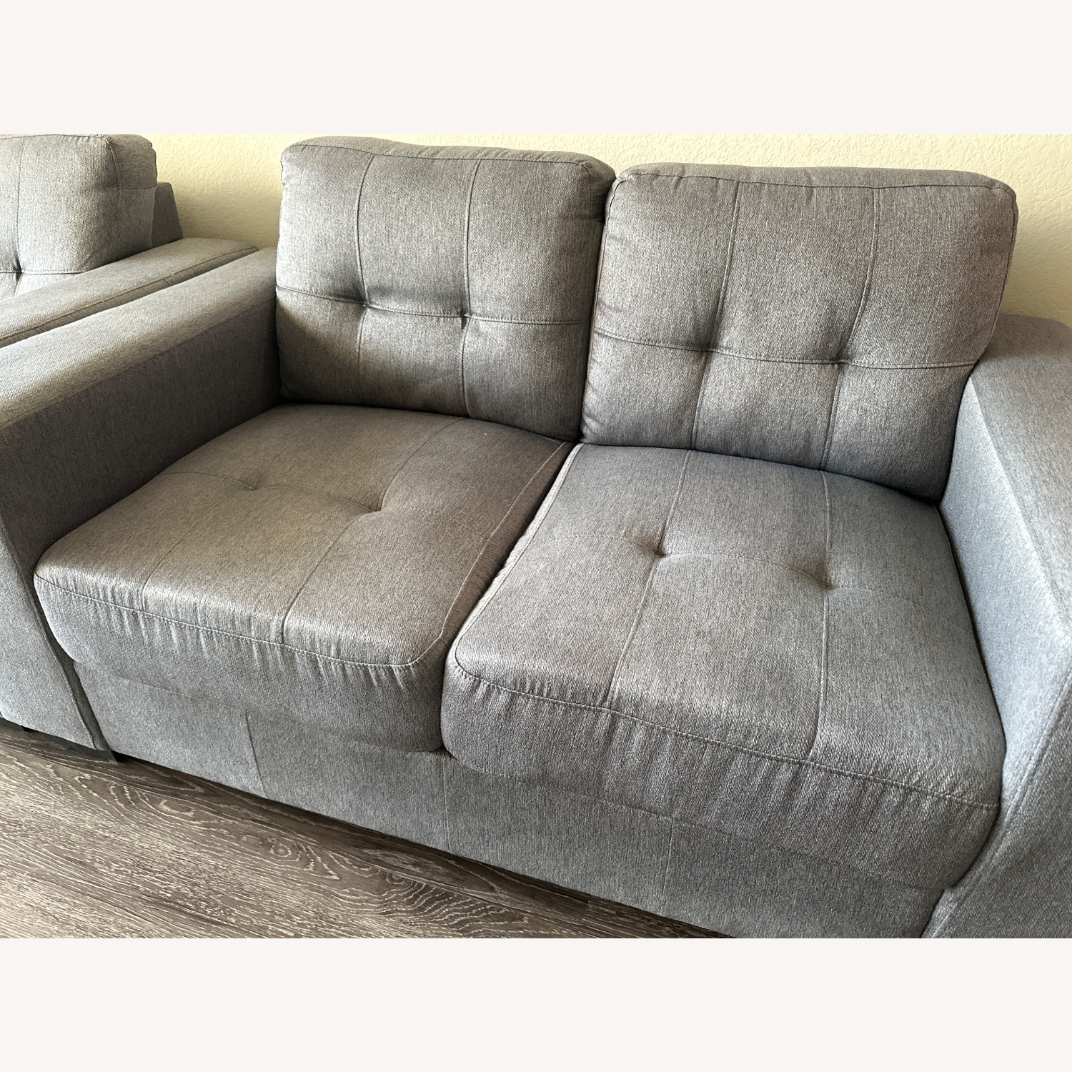 Light Gray Fabric 2 Seater Sofa  - image-3