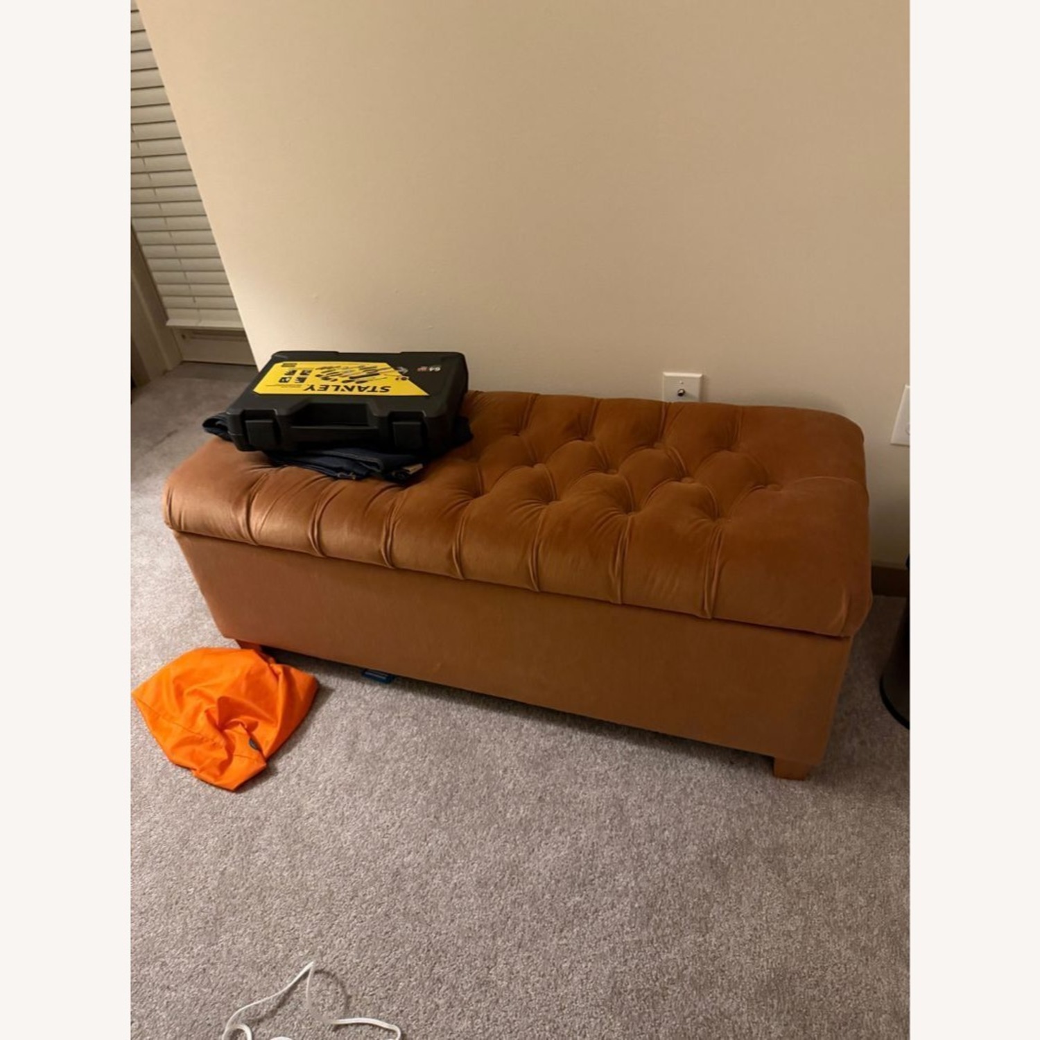 Tufted Velvet Storage Ottoman Bench  - image-5