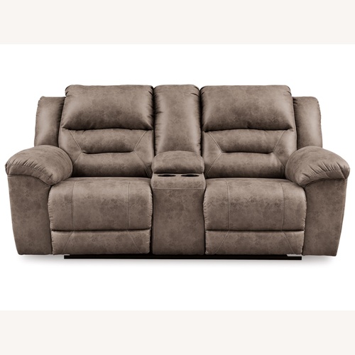 Used Stoneland Manual Reclining Loveseat with Console for sale on AptDeco