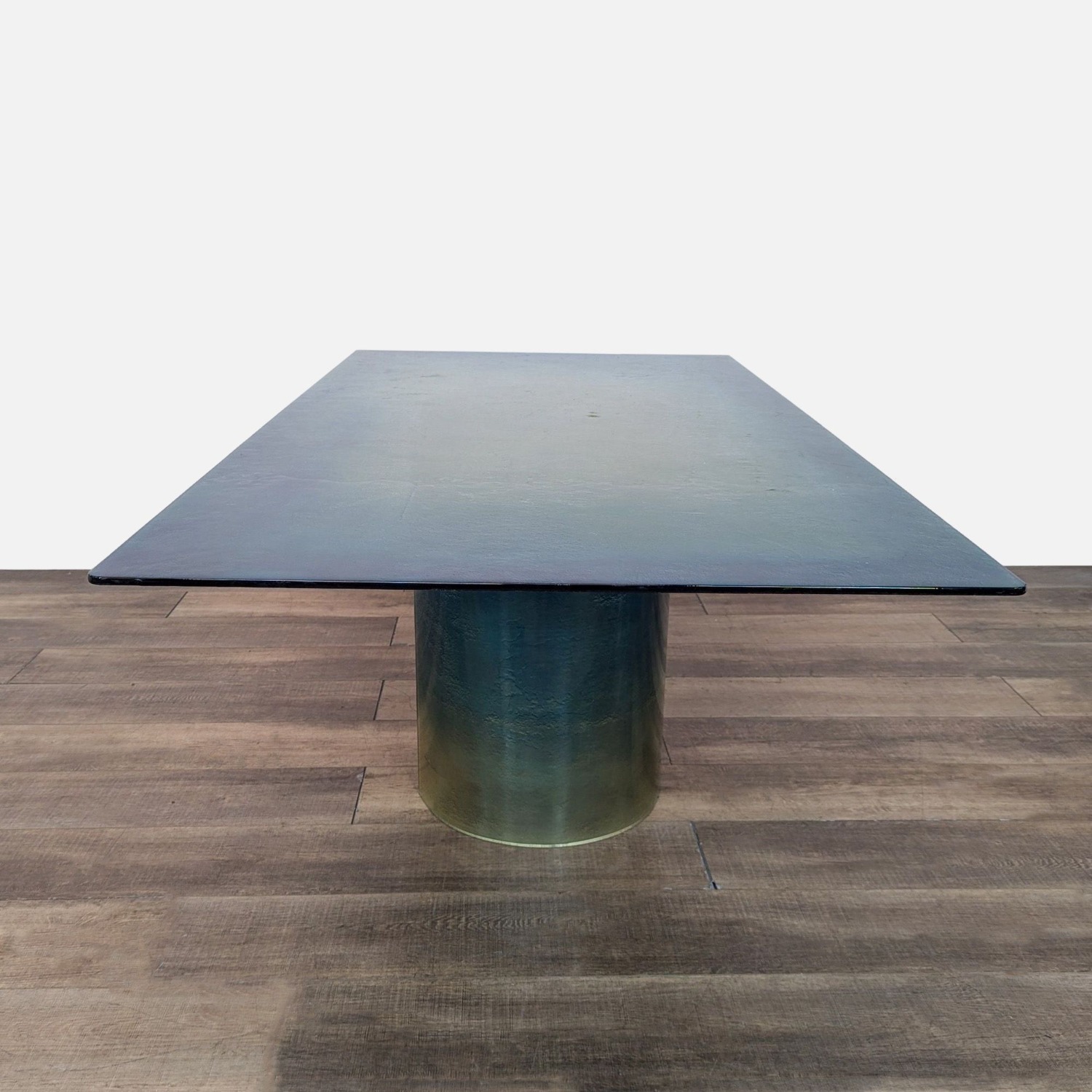 Modern 7-Piece Dining Set with Glass Table & Leather - image-4