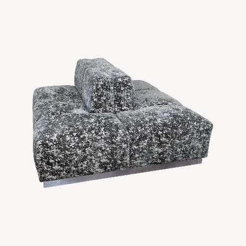 Used Modern Modular Gray Textured Double Sided Sofa for sale on AptDeco