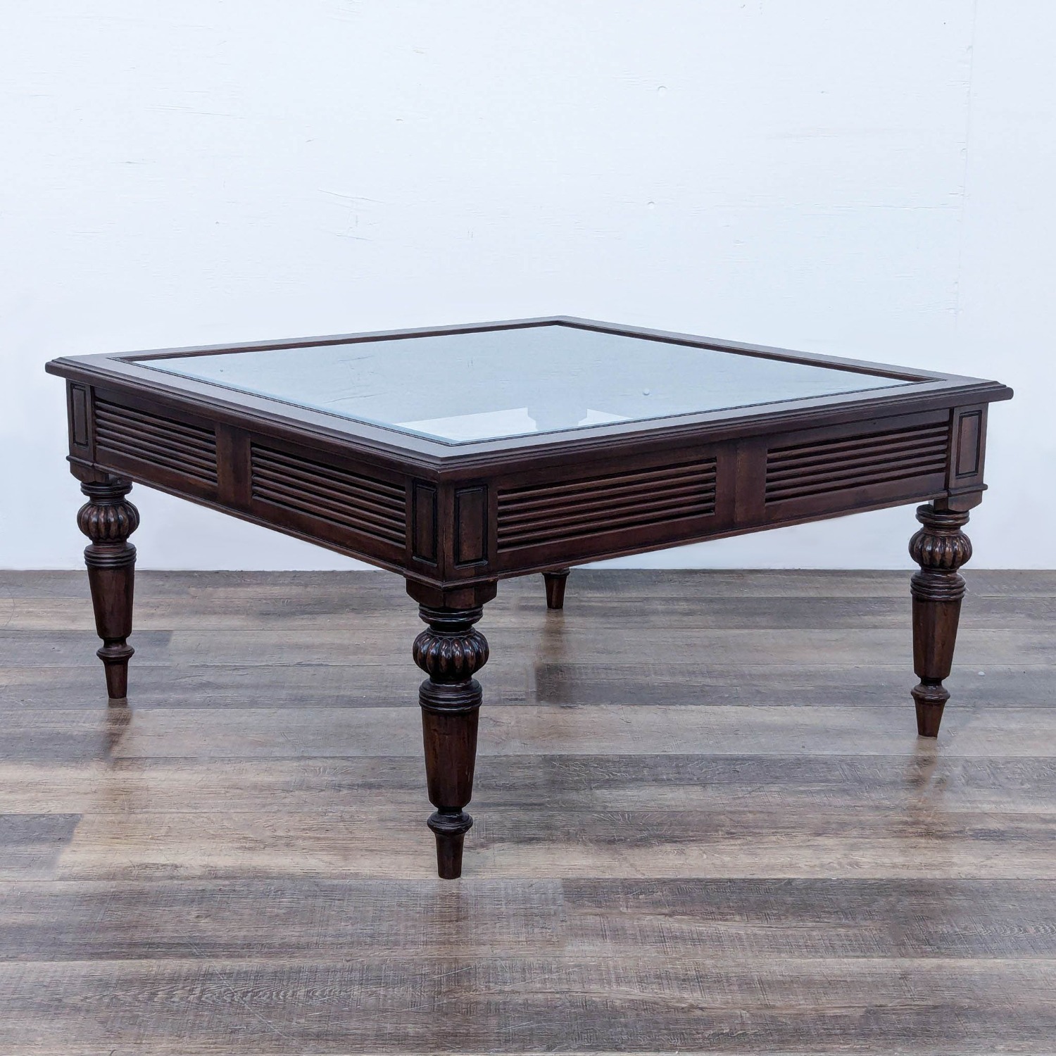 Glass Top Coffee Table with Turned Legs	 - image-3