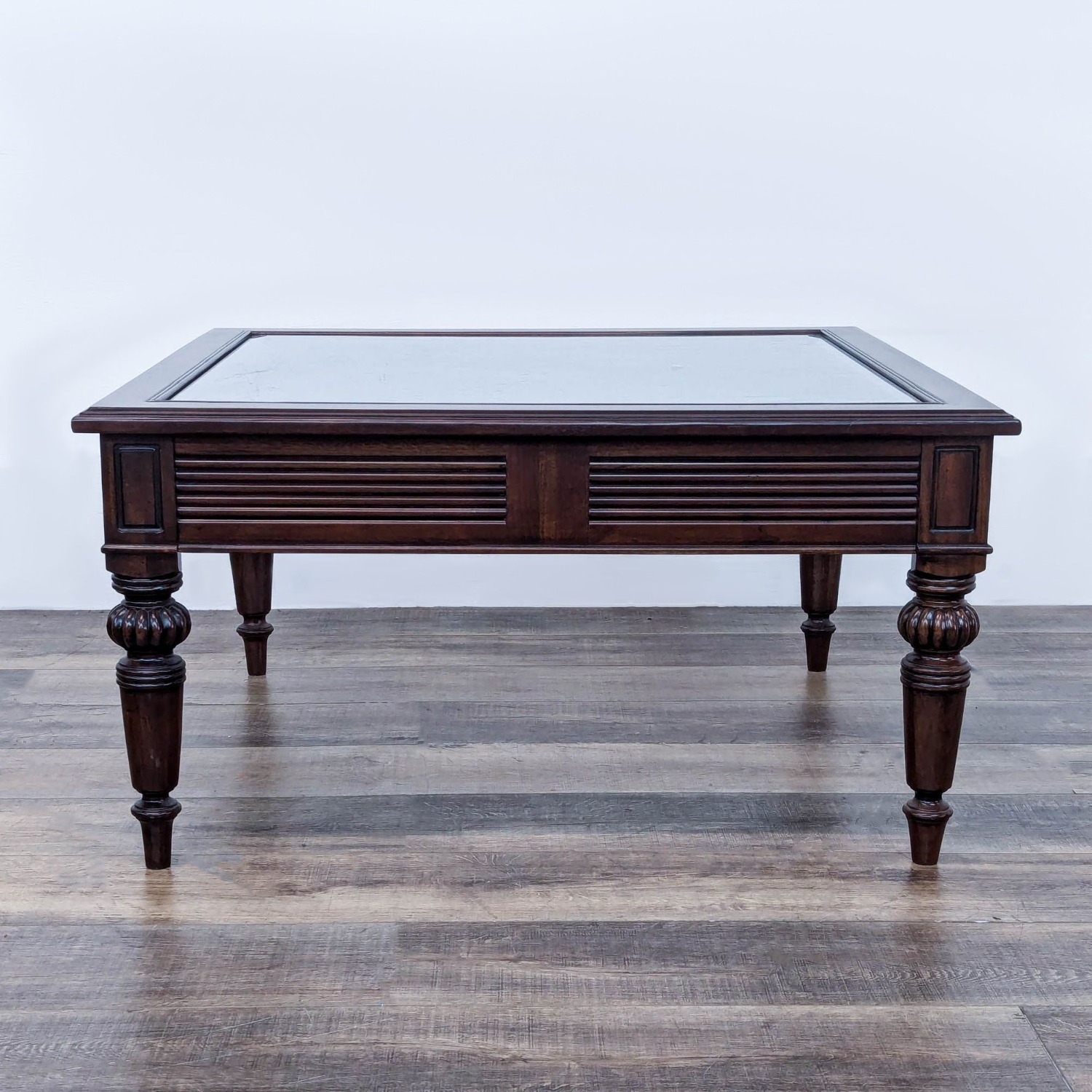 Glass Top Coffee Table with Turned Legs	 - image-2