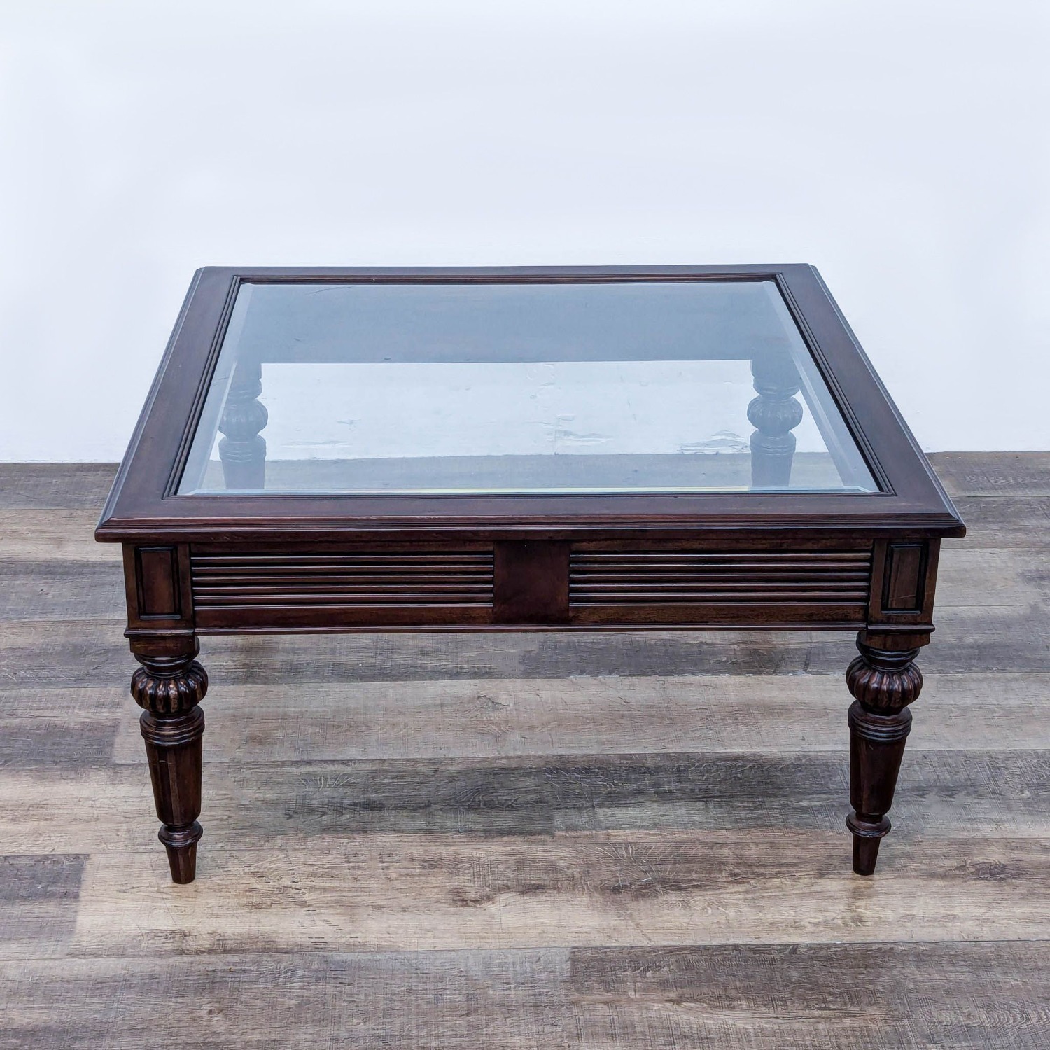 Glass Top Coffee Table with Turned Legs	 - image-4