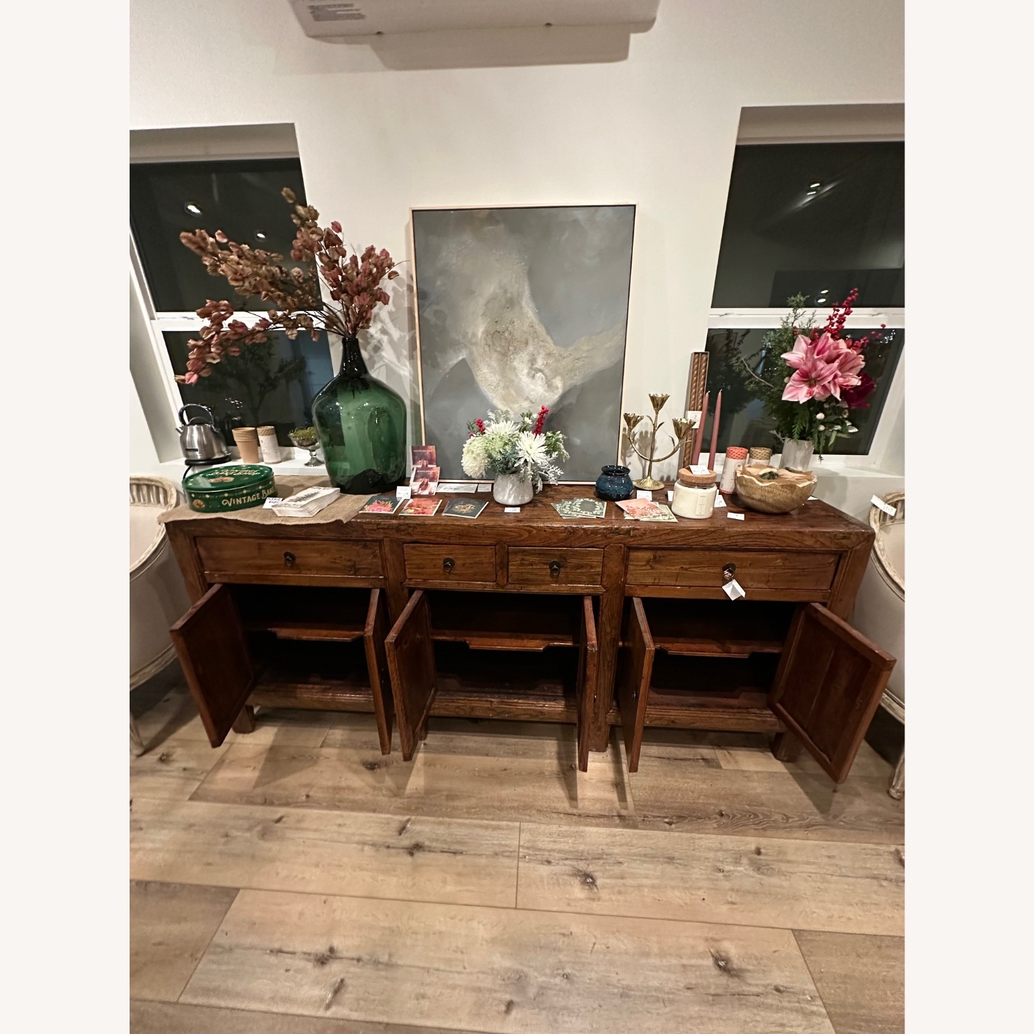 Vintage Rustic Wood Credenza - Statement Piece  - image-1