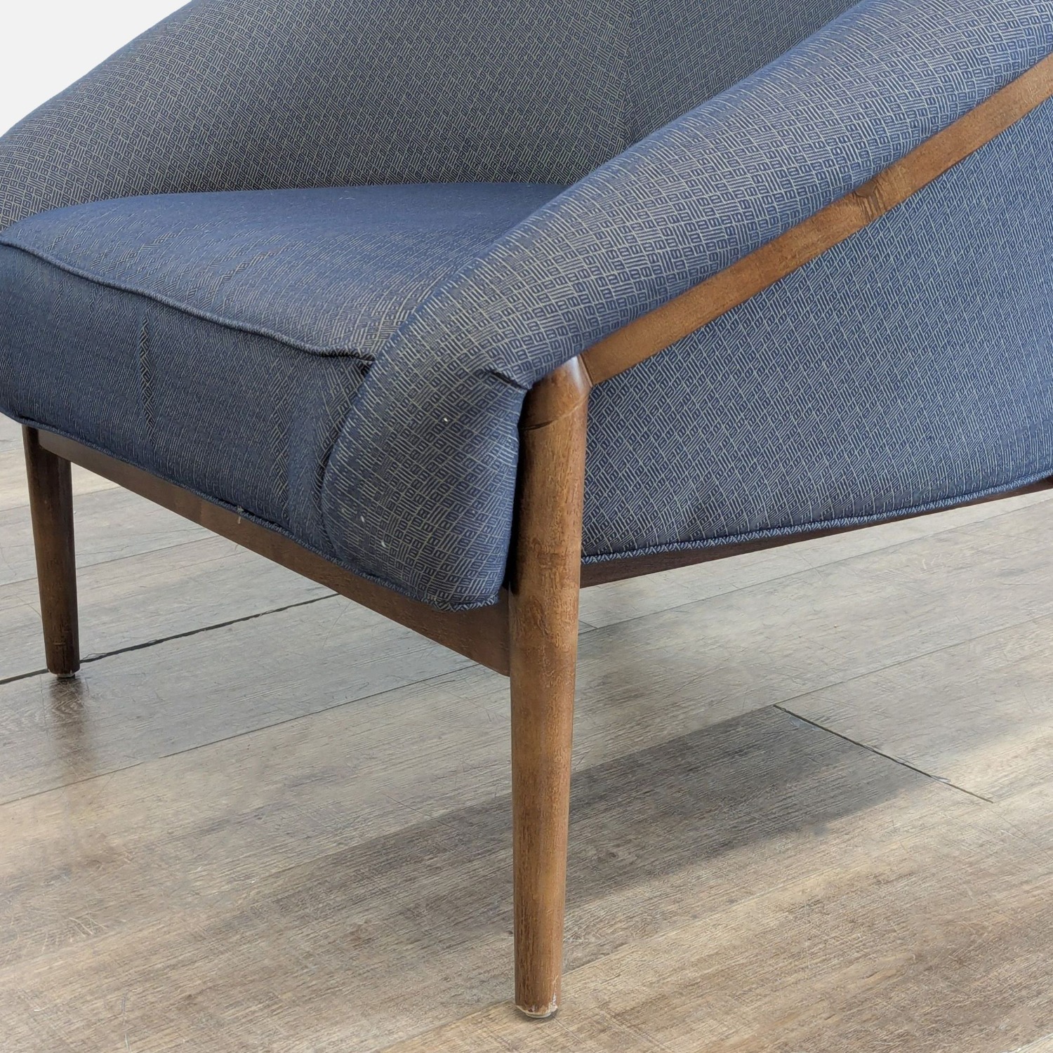 Transitional Wood and Fabric Chair - image-7