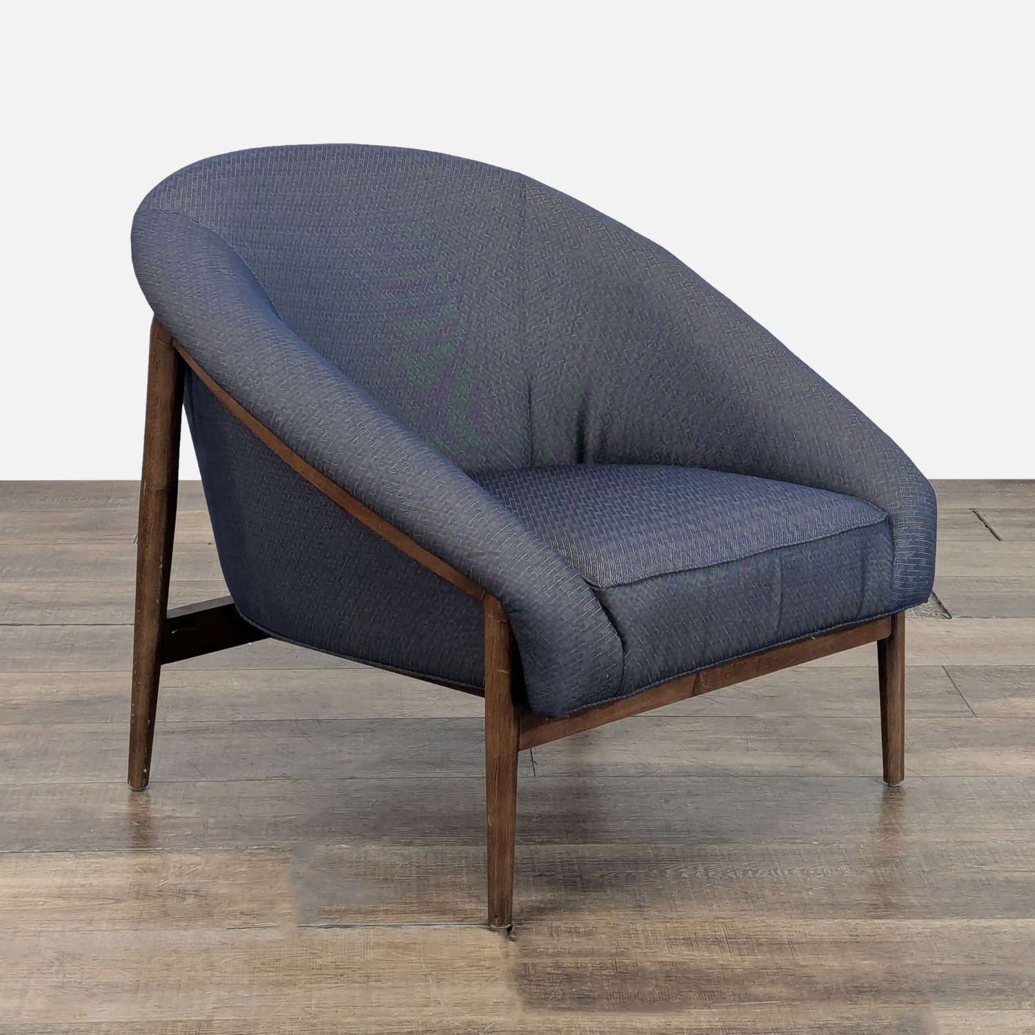 Transitional Wood and Fabric Chair - image-2