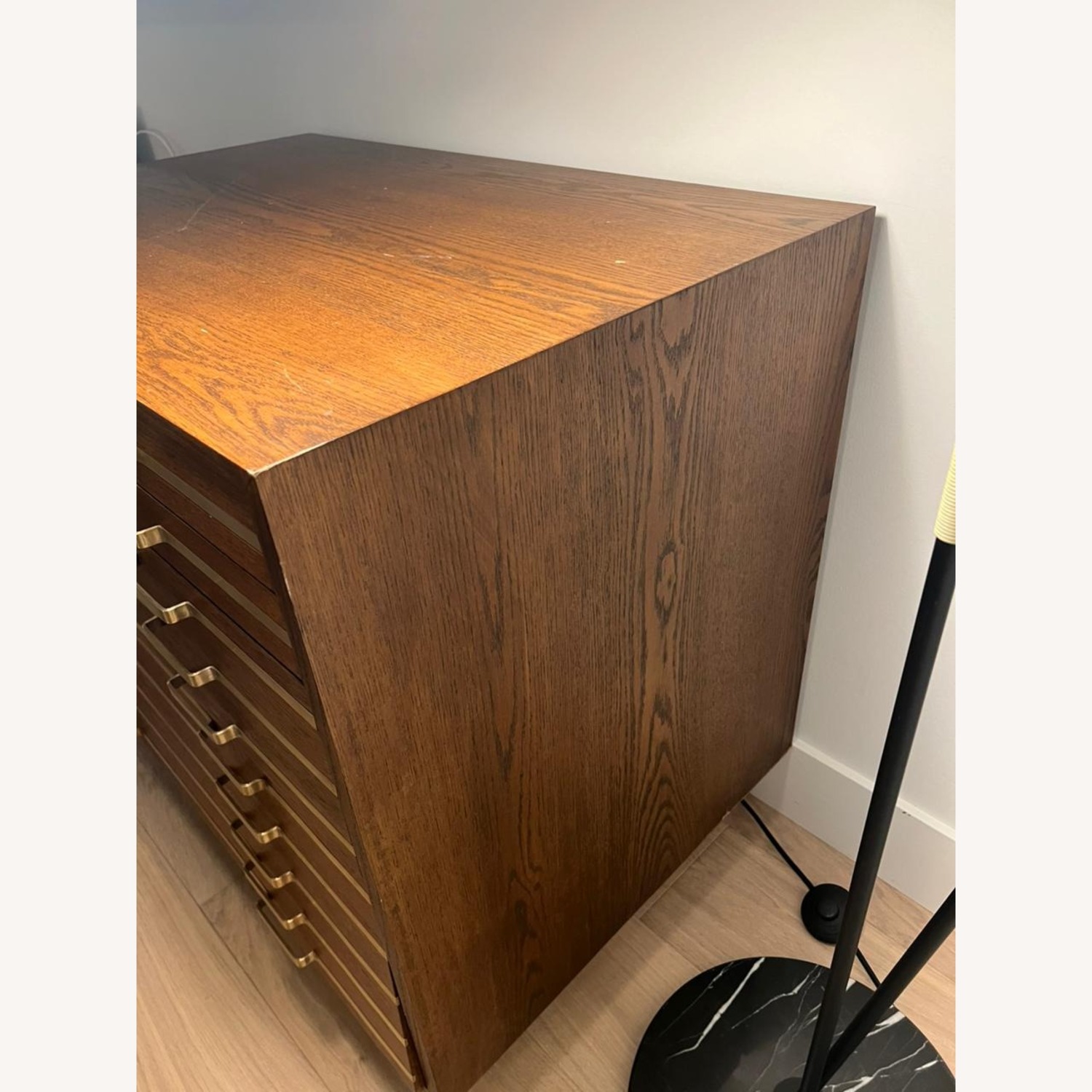 CB2 Inline Black Oak Wood 4-Drawer File Cabinet - image-3