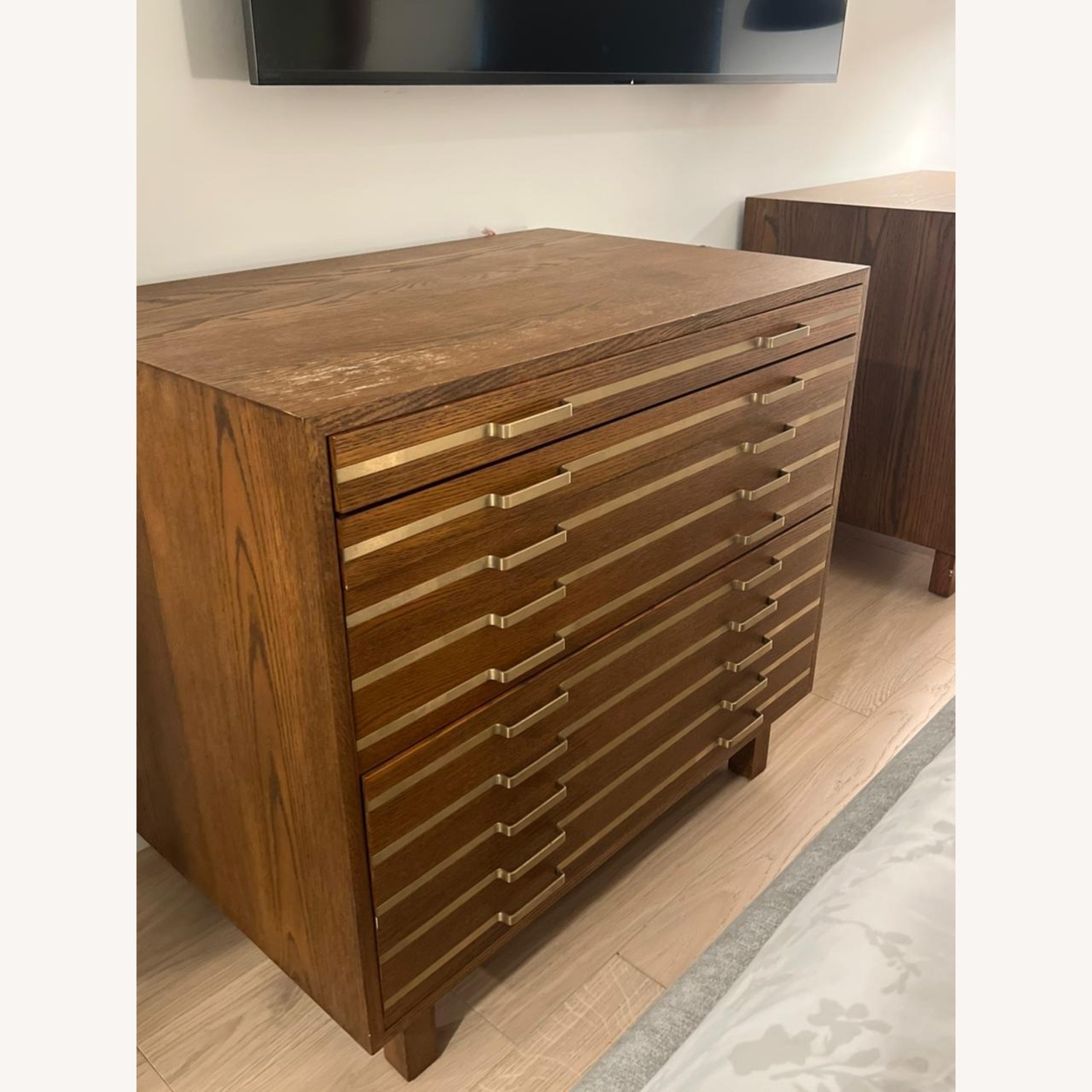 CB2 Inline Black Oak Wood 4-Drawer File Cabinet - image-1