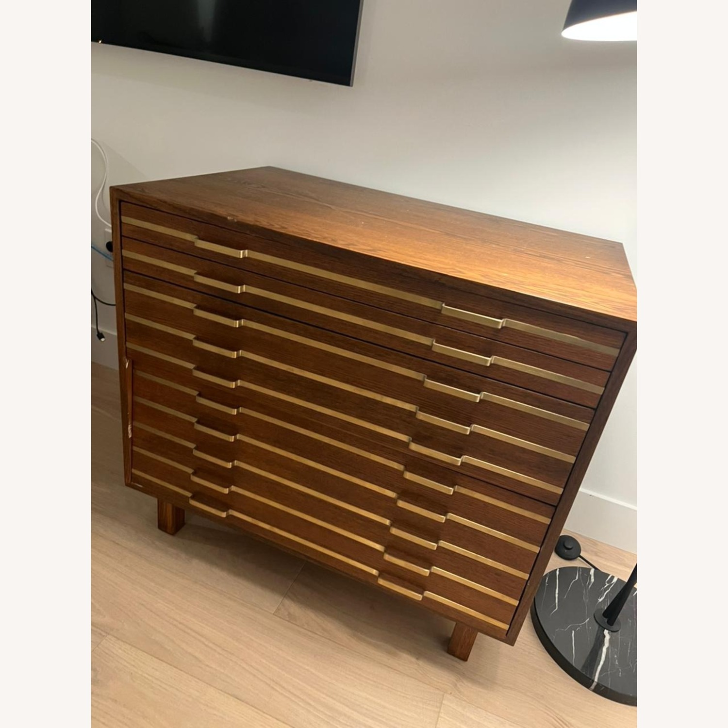 CB2 Inline Black Oak Wood 4-Drawer File Cabinet - image-2