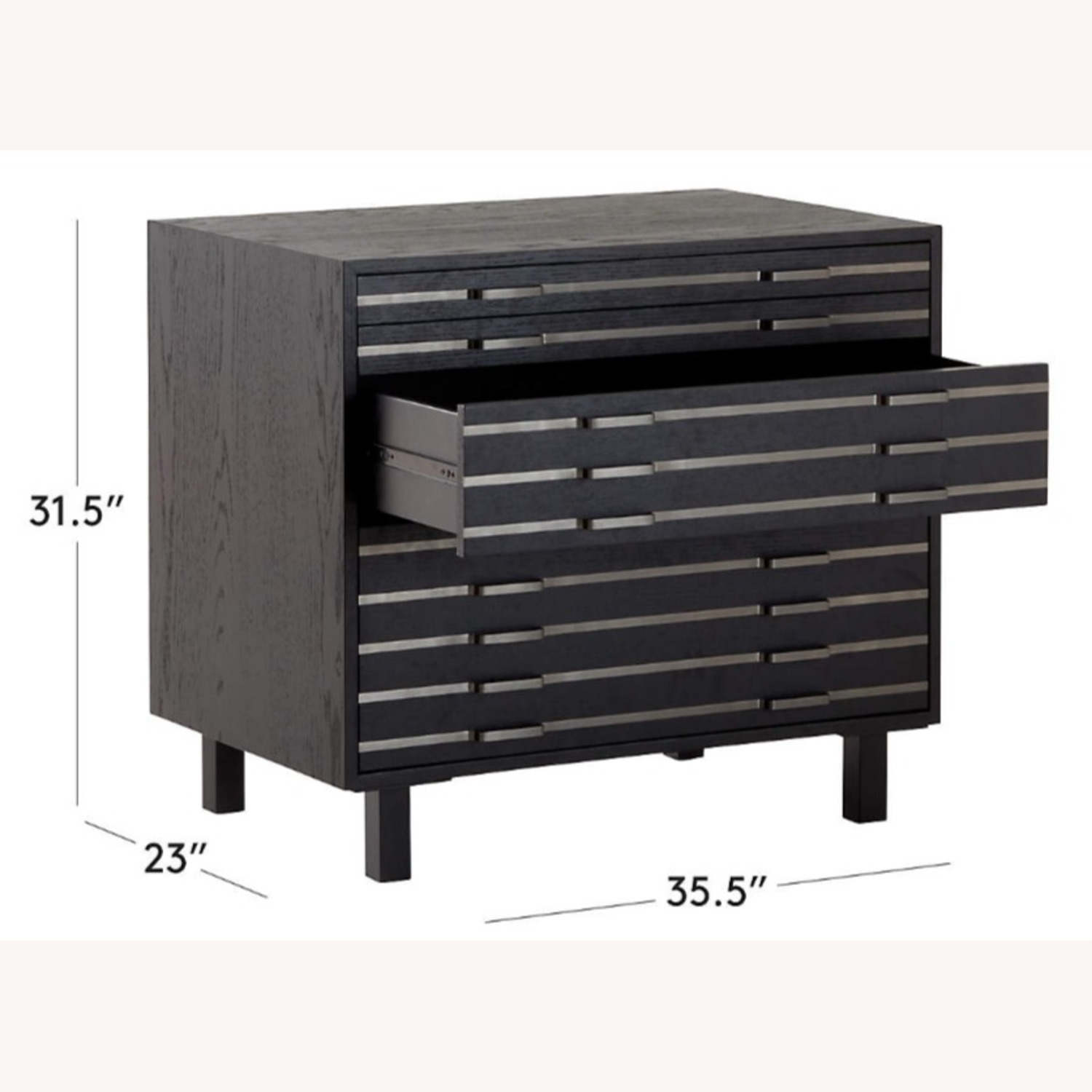 CB2 Inline Black Oak Wood 4-Drawer File Cabinet - image-6