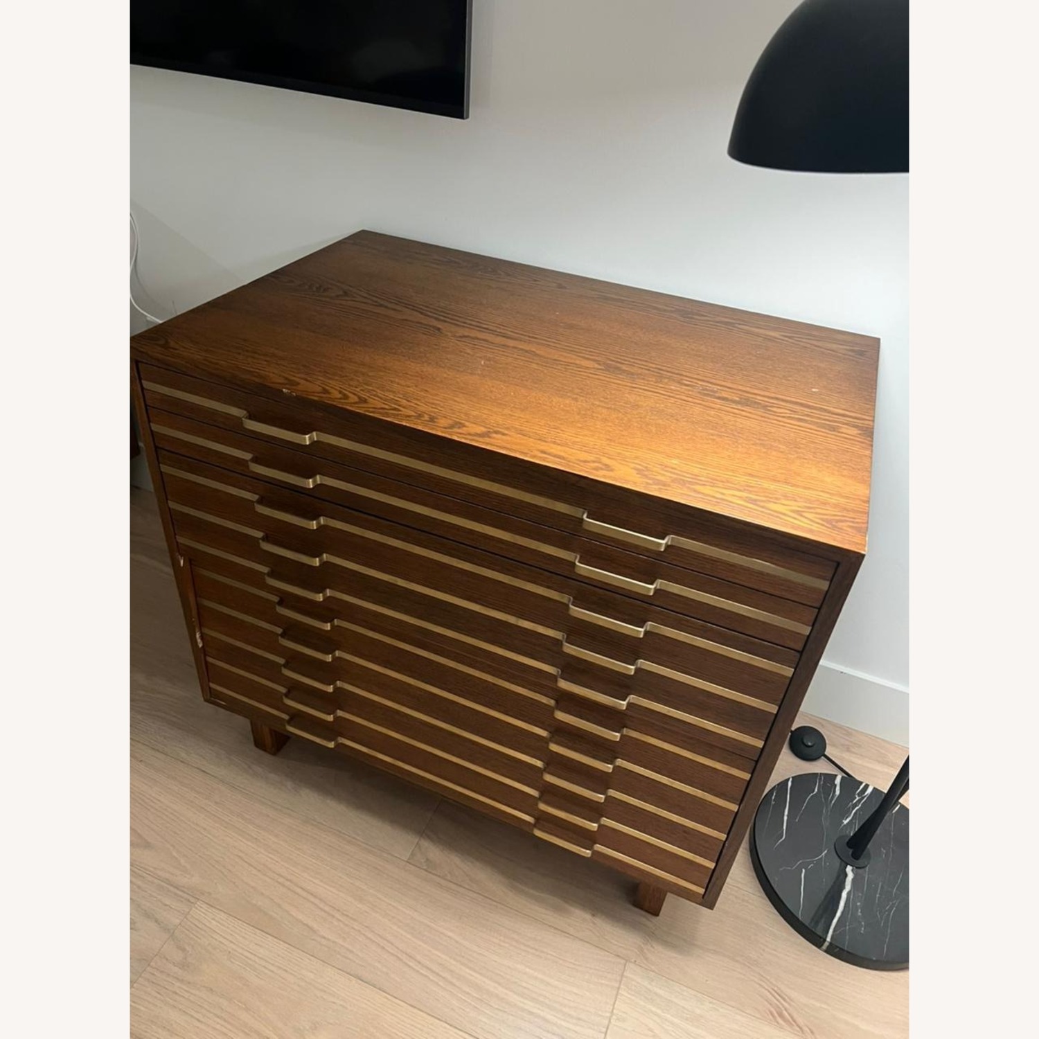 CB2 Inline Black Oak Wood 4-Drawer File Cabinet - image-5