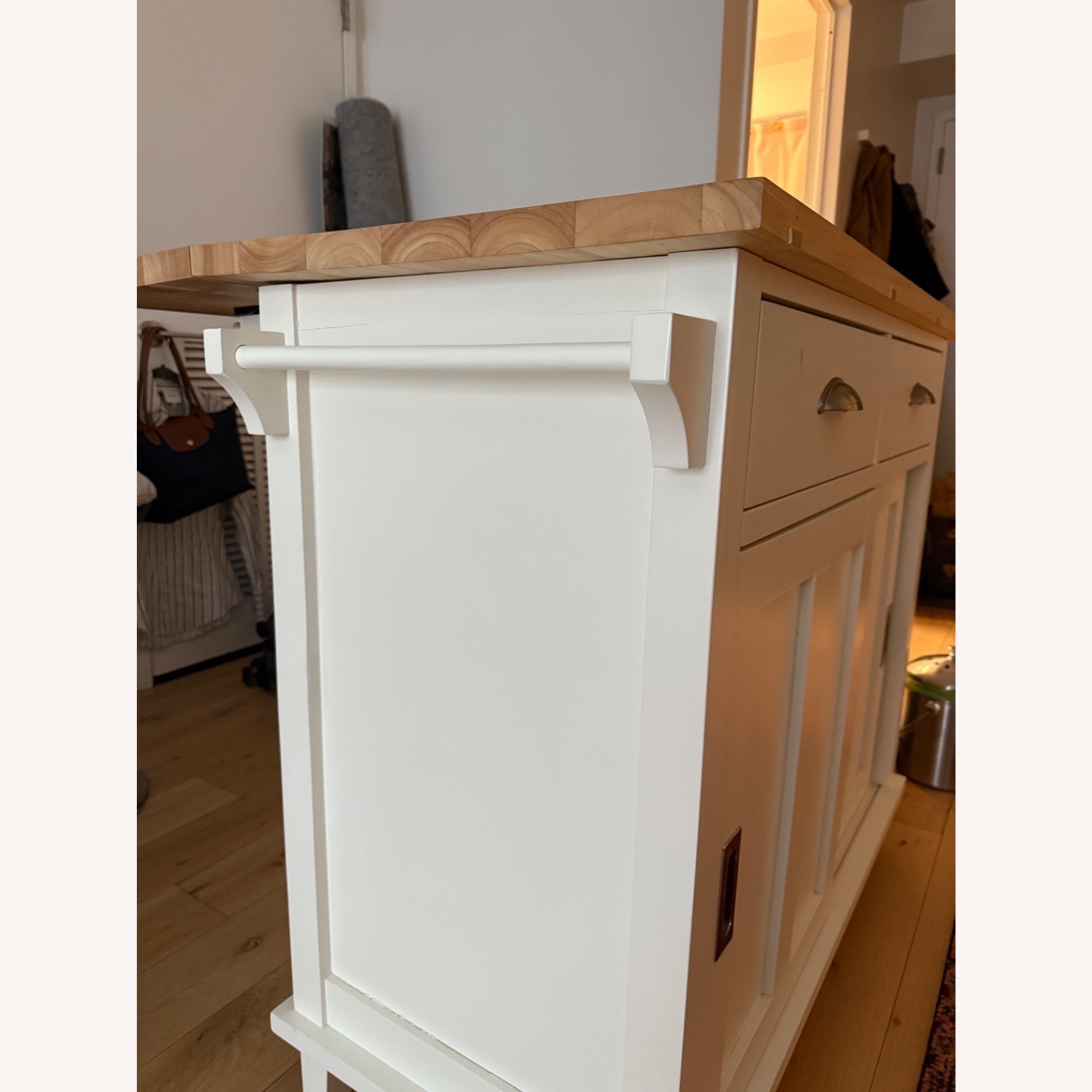 Crate & Barrel Belmont White Wood Kitchen Island - image-7