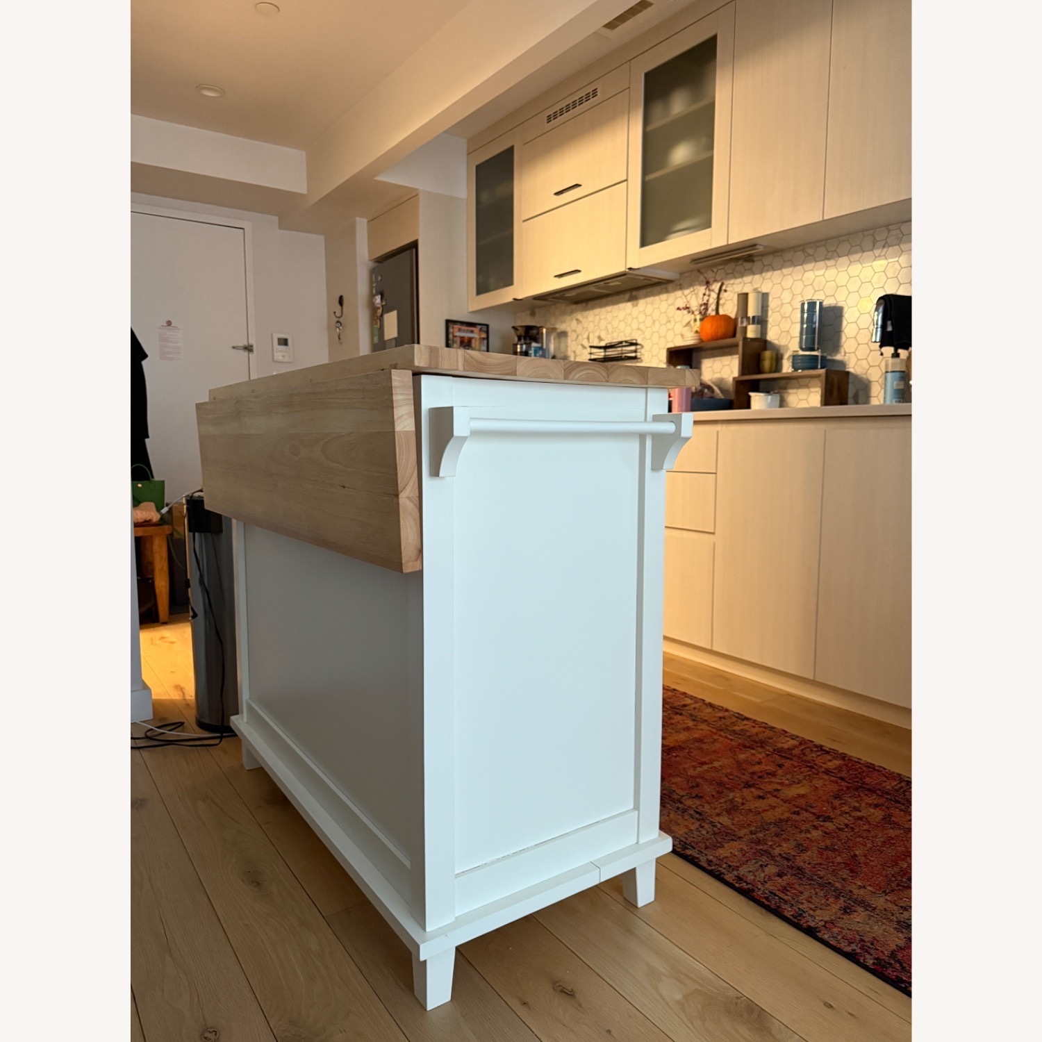 Crate & Barrel Belmont White Wood Kitchen Island - image-9