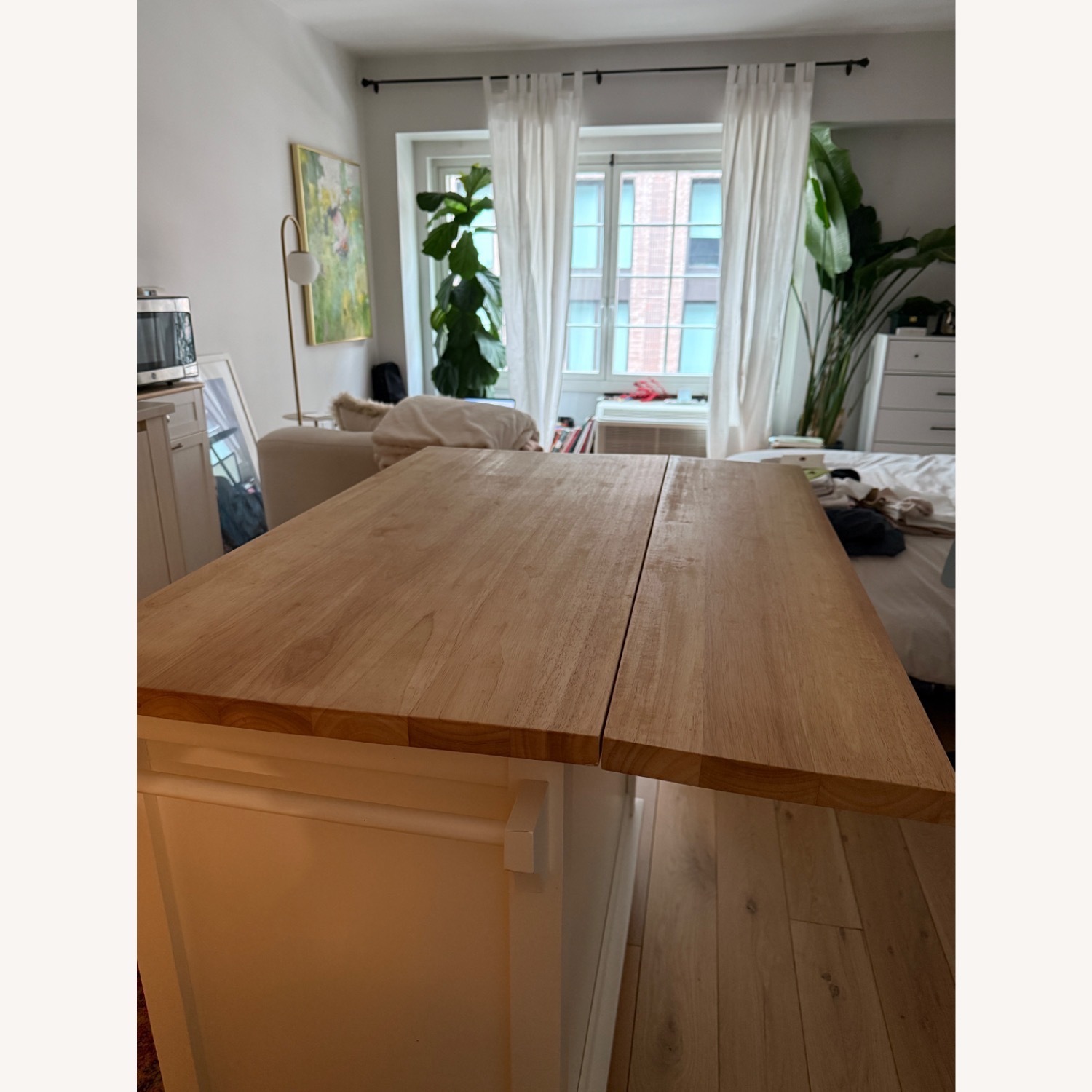 Crate & Barrel Belmont White Wood Kitchen Island - image-6