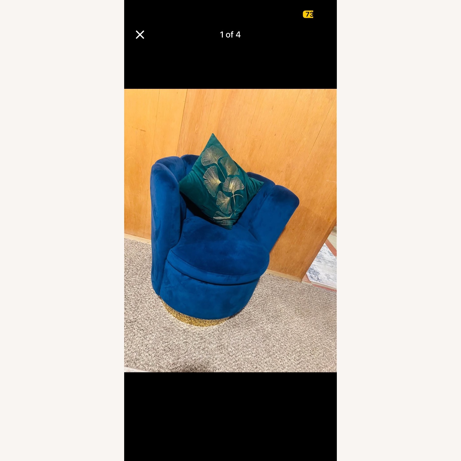 Blue Fabric 3+ Seater Sofa - image-5