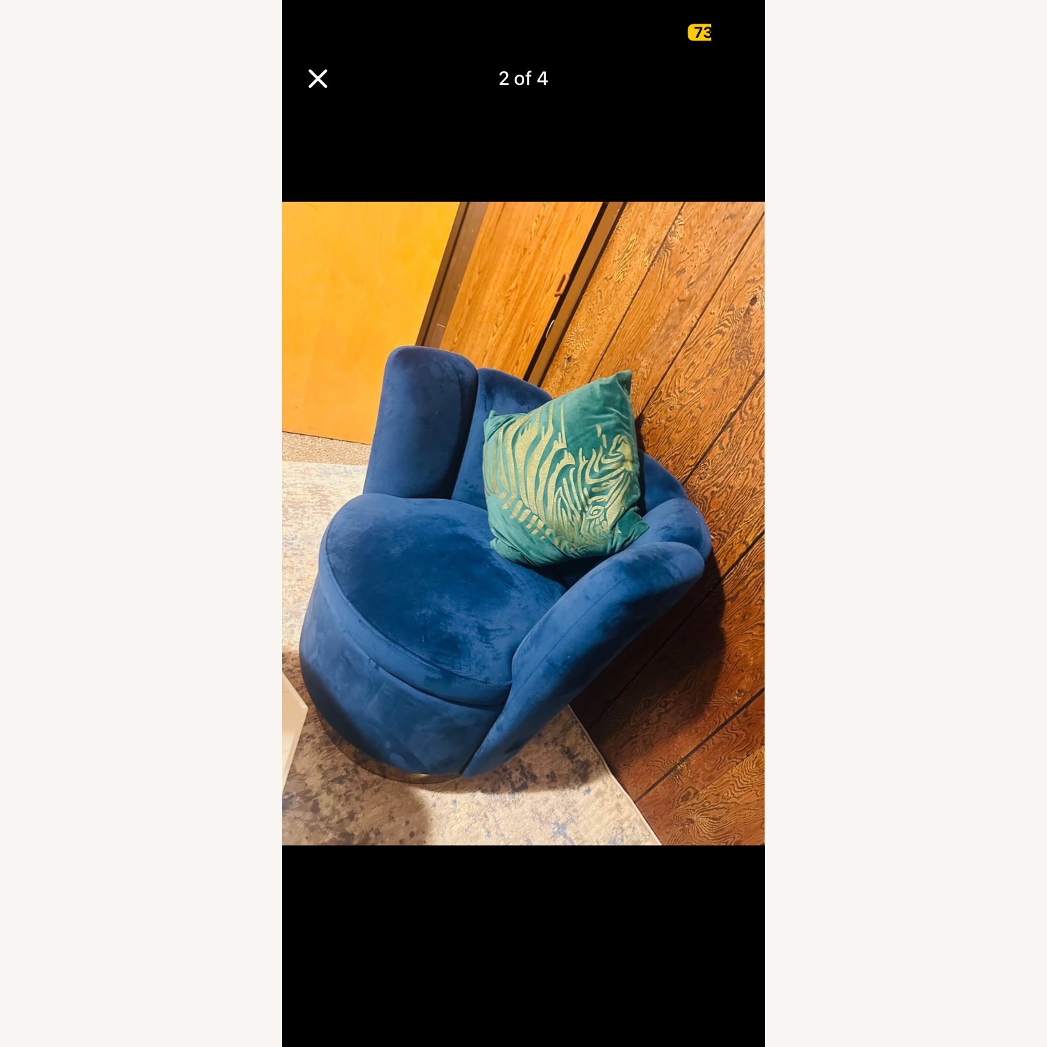 Blue Fabric 3+ Seater Sofa - image-4