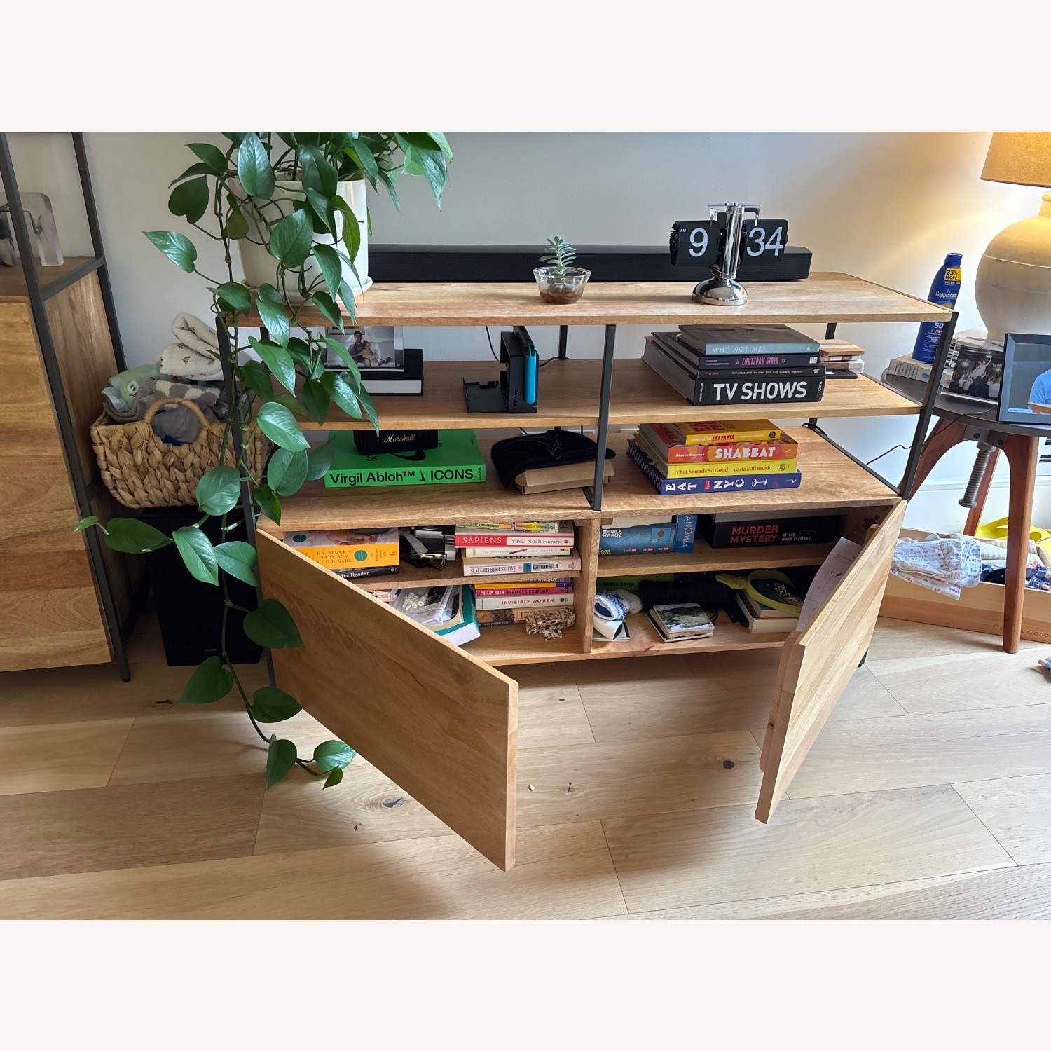 West Elm Industrial Wood Media Storage - image-3