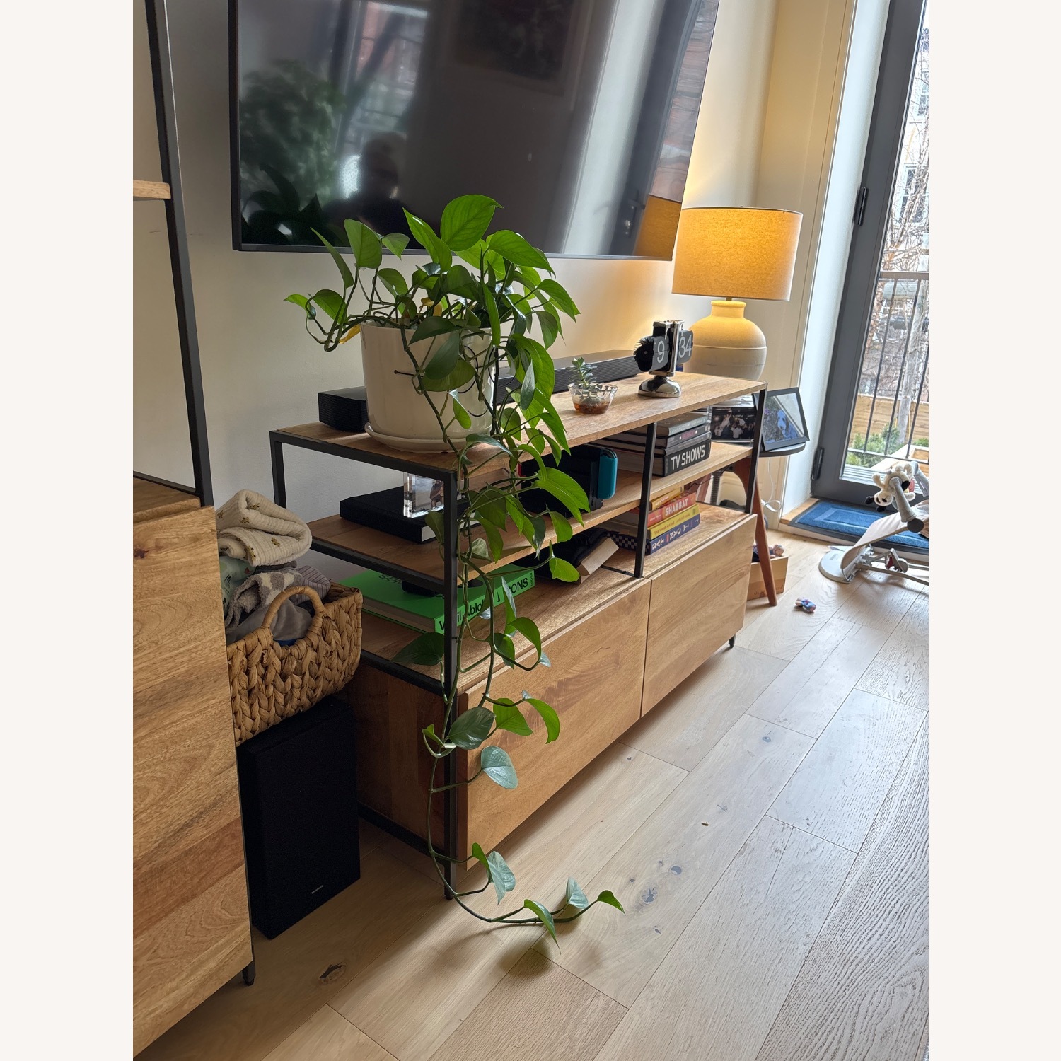 West Elm Industrial Wood Media Storage - image-2