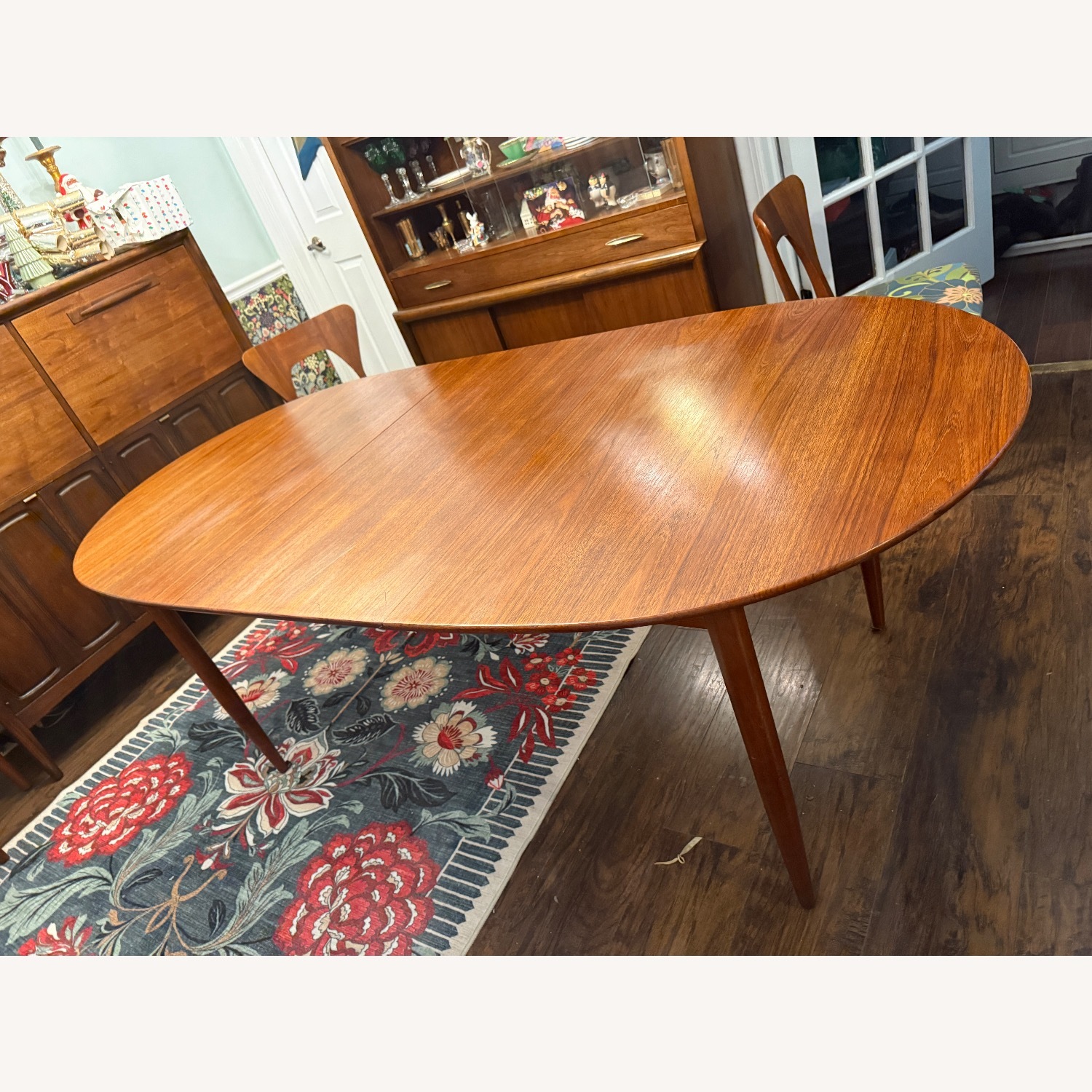 MCM Danish Teak Extendable Table 6 Chairs - image-1