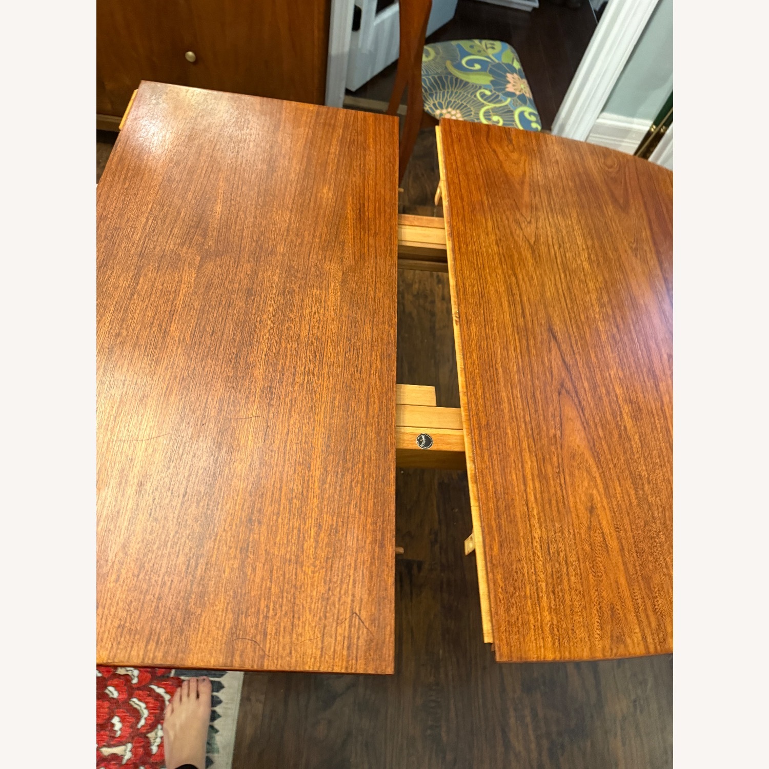 MCM Danish Teak Extendable Table 6 Chairs - image-7