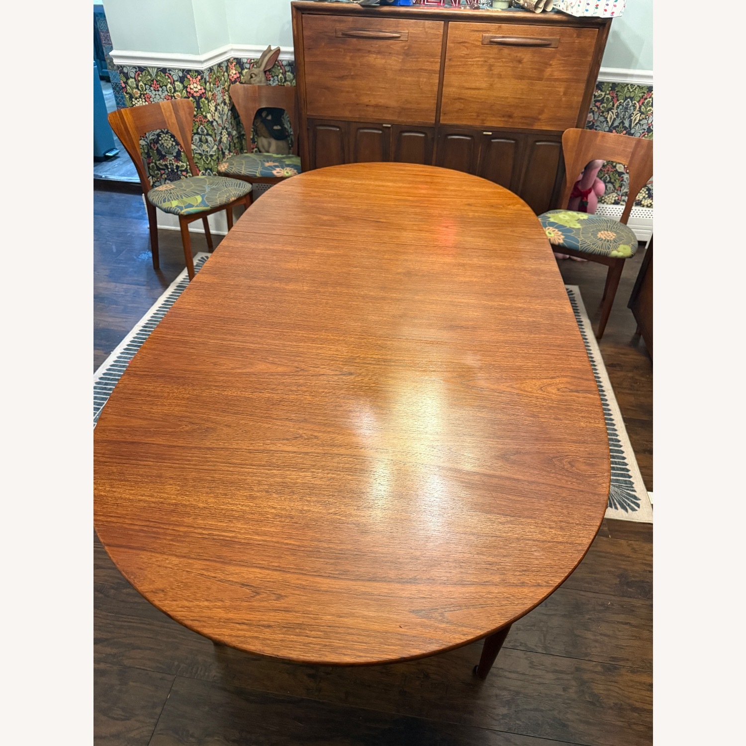 MCM Danish Teak Extendable Table 6 Chairs - image-2