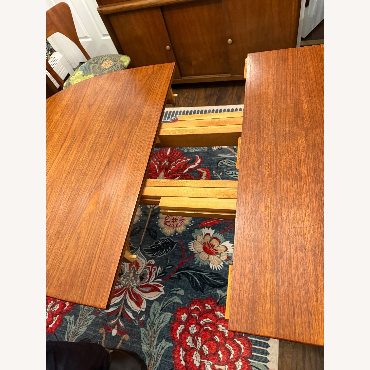 MCM Danish Teak Extendable Table 6 Chairs - image-5