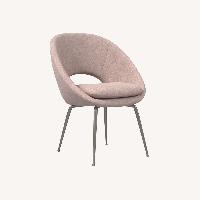West Elm Orb Pink Linen Dining Chairs