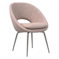 West Elm Orb Pink Linen Dining Chairs