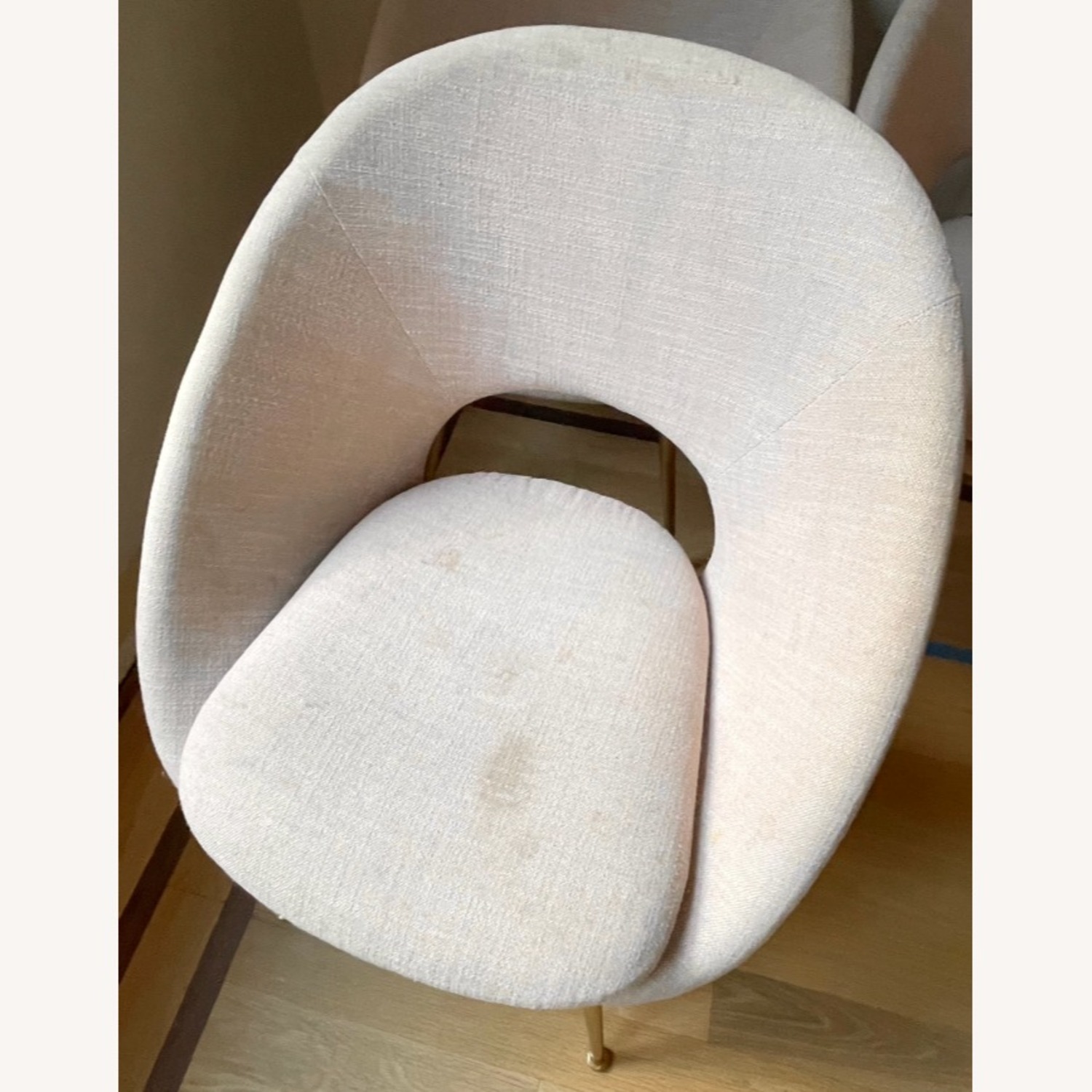 West Elm Orb Pink Linen Dining Chairs - image-8