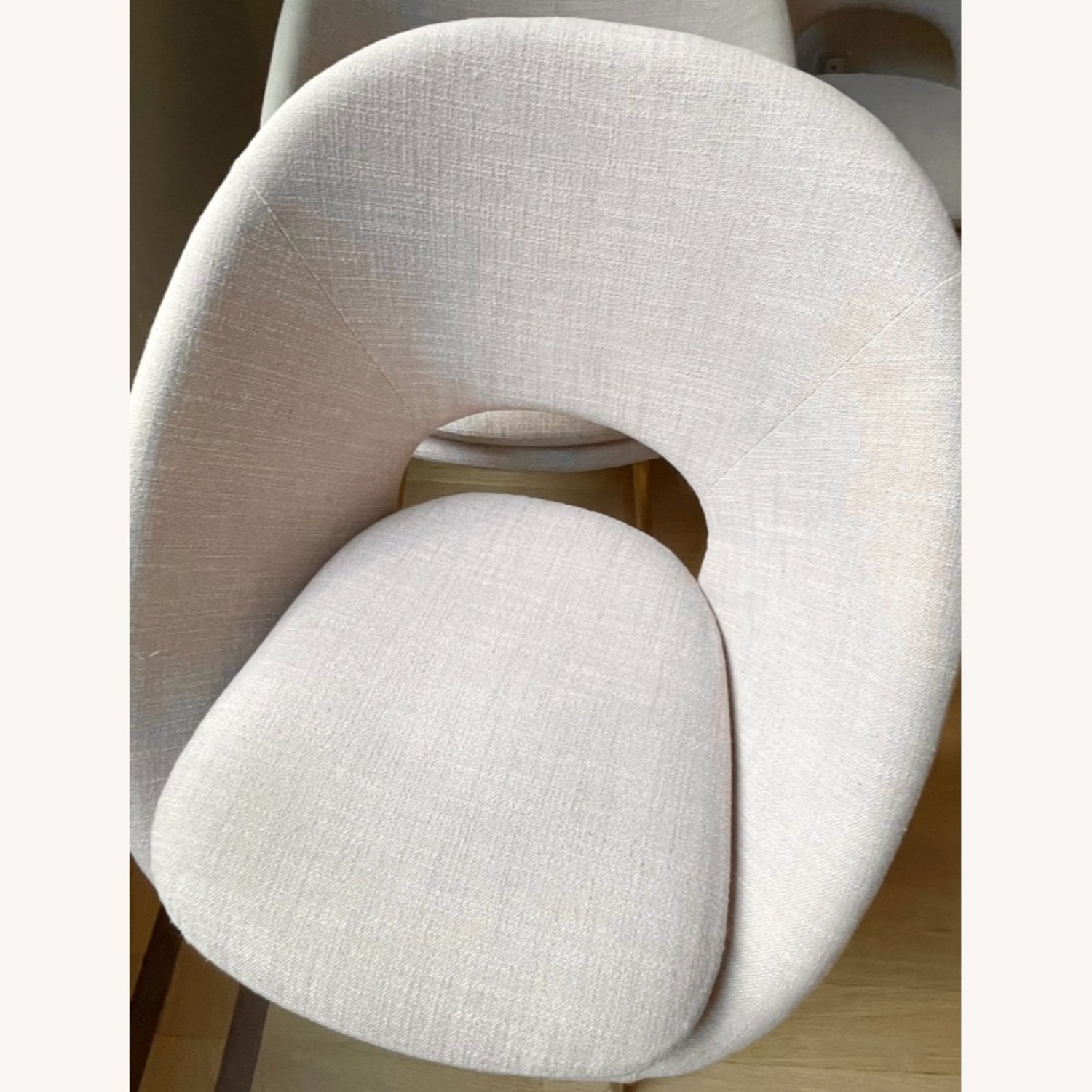 West Elm Orb Pink Linen Dining Chairs - image-10