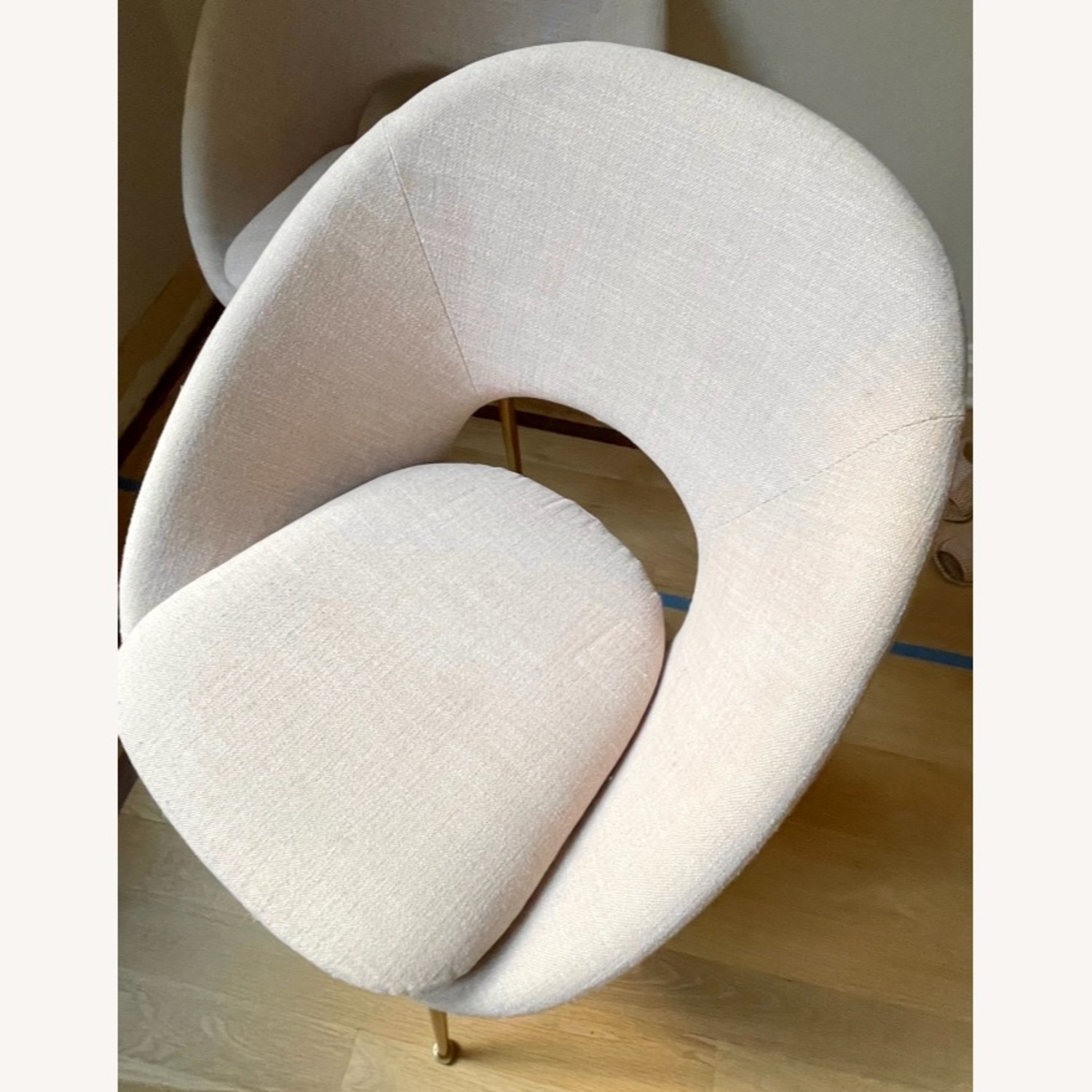 West Elm Orb Pink Linen Dining Chairs - image-7