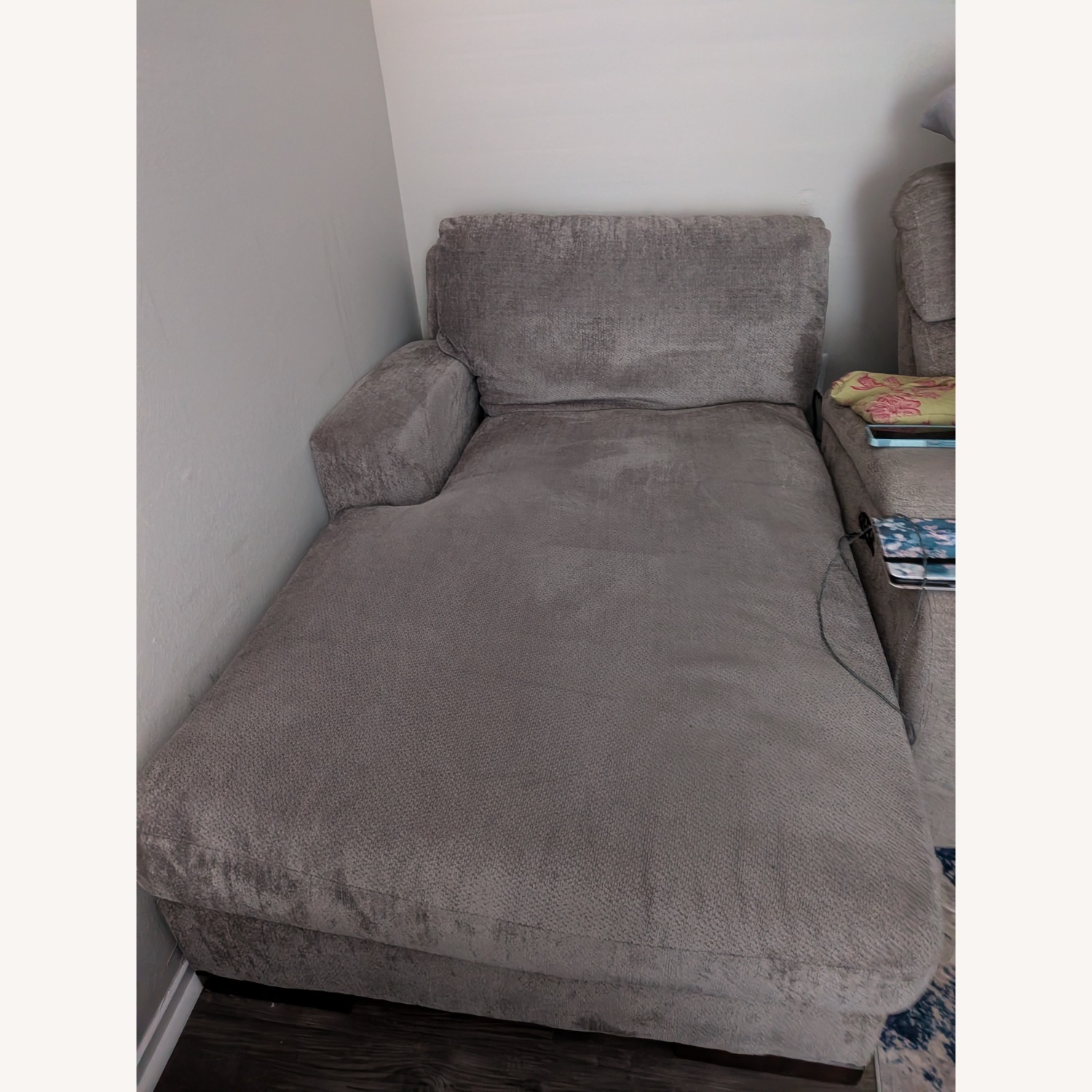 Light Gray Chaise Lounge - image-2