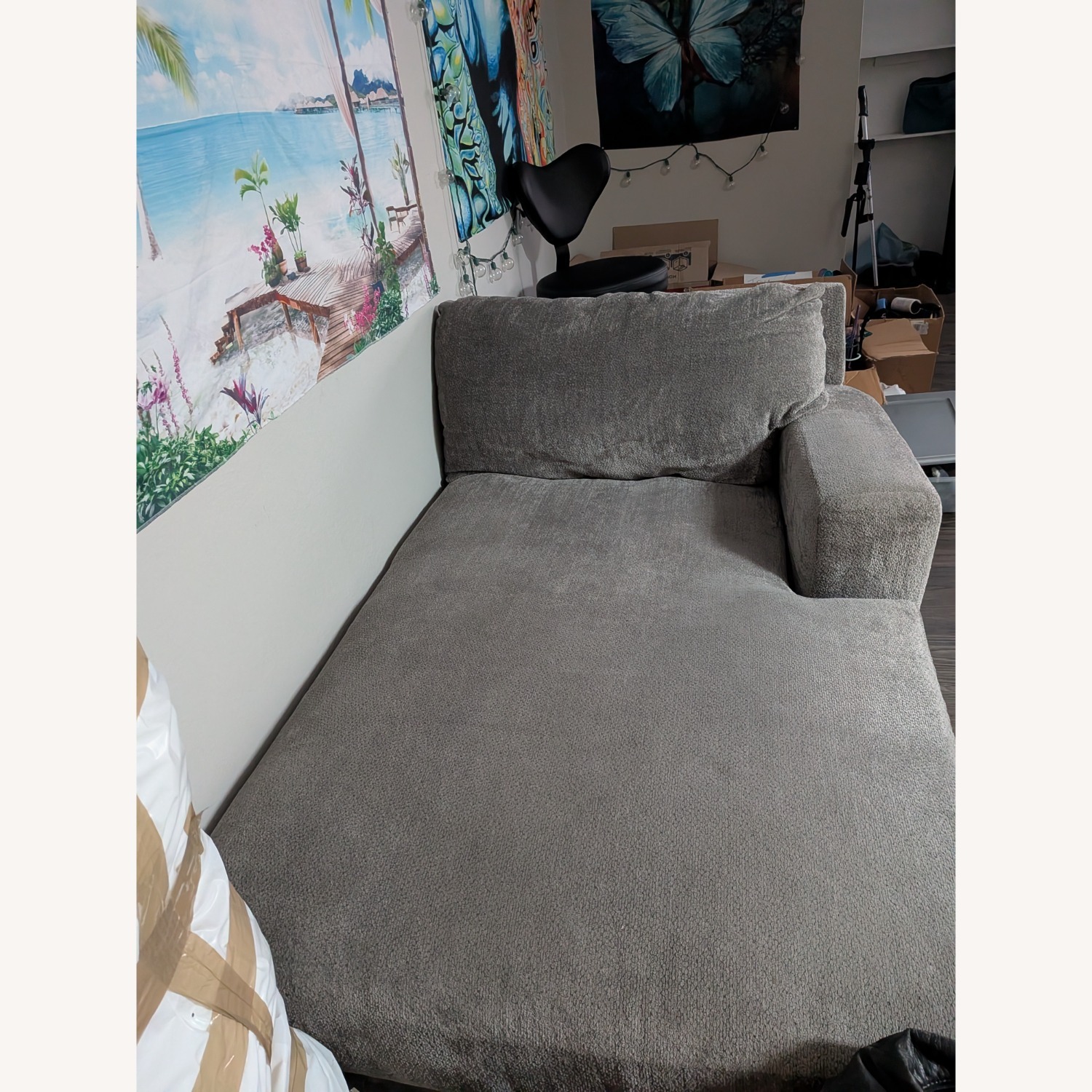 Light Gray Chaise Lounge - image-1