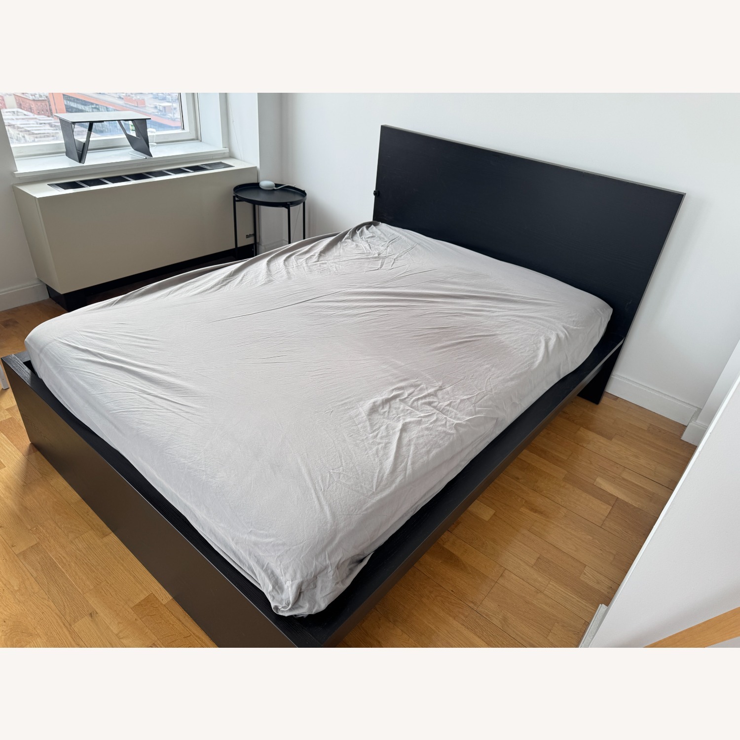 IKEA Malm Dark Brown Wood Queen Bed - image-1