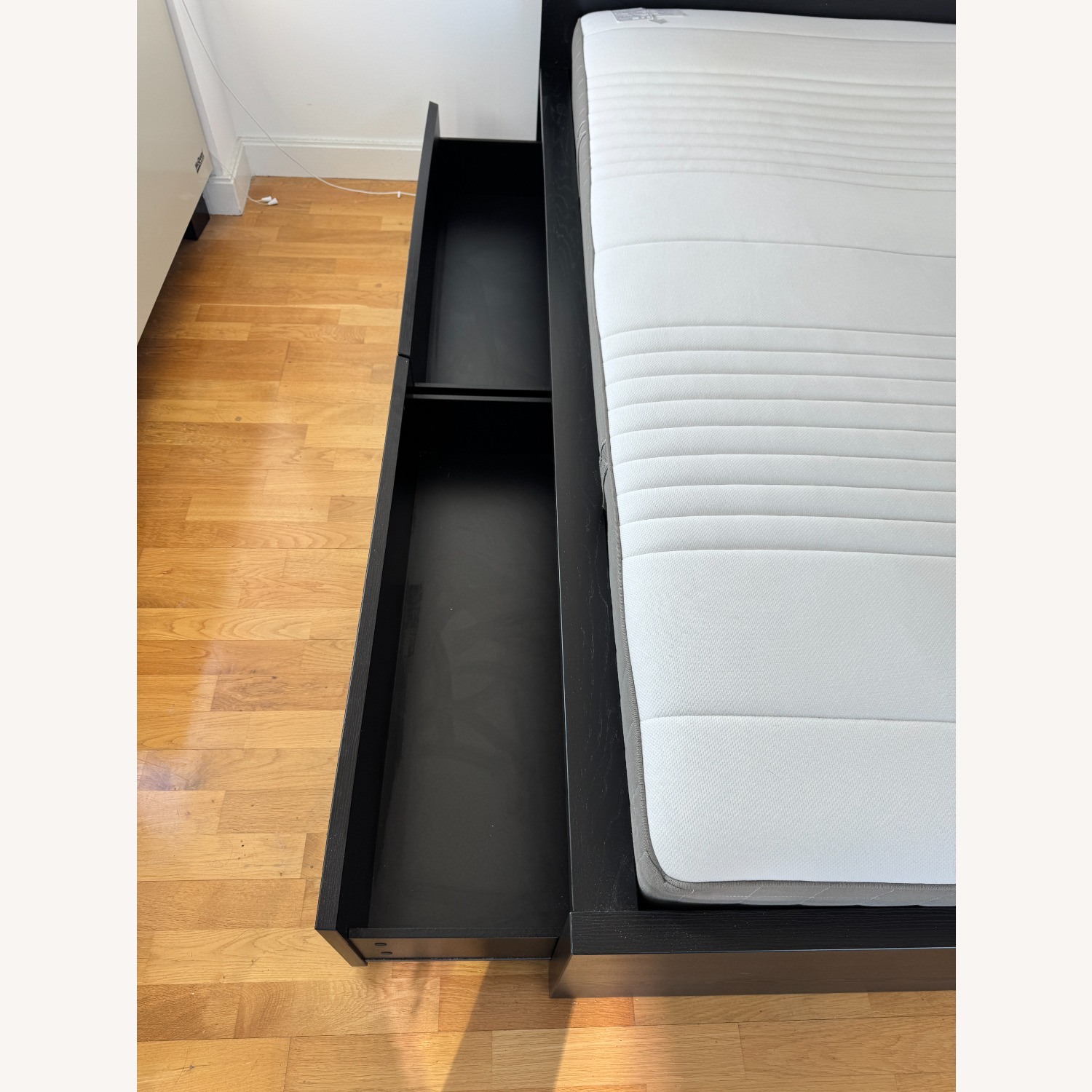 IKEA Malm Dark Brown Wood Queen Bed - image-2