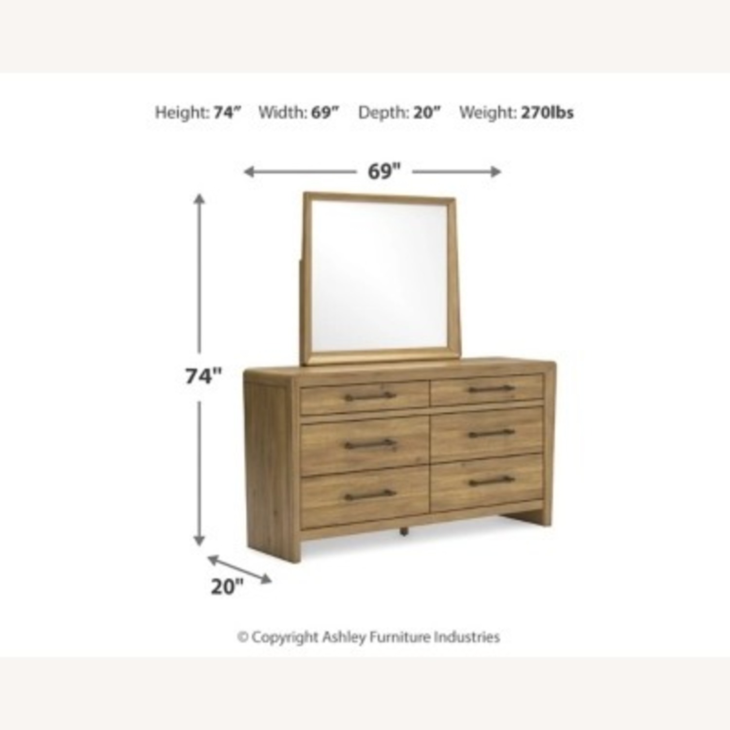 Ashley Furniture Light Brown Dresser - image-3