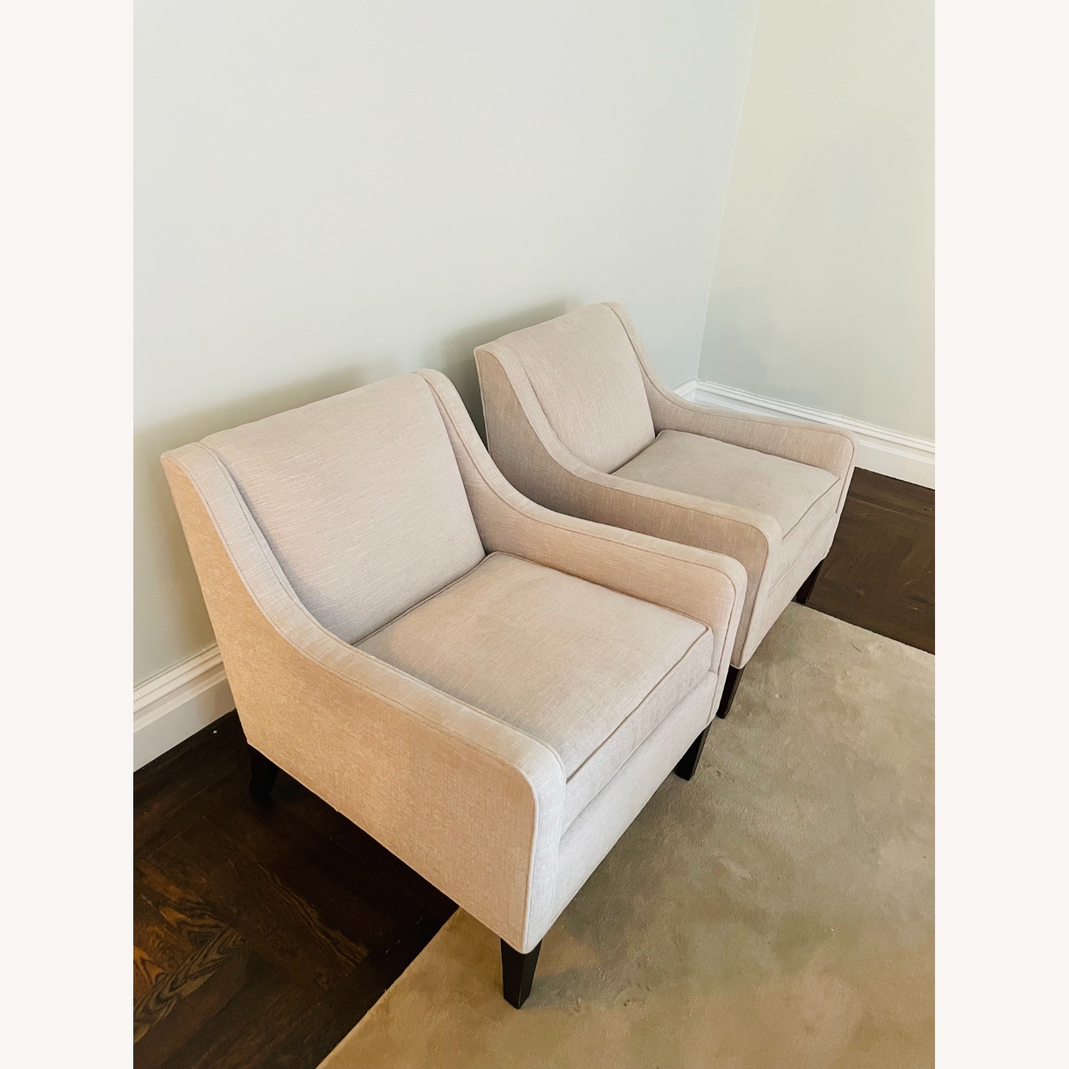 Light Gray Fabric Armchair - image-2