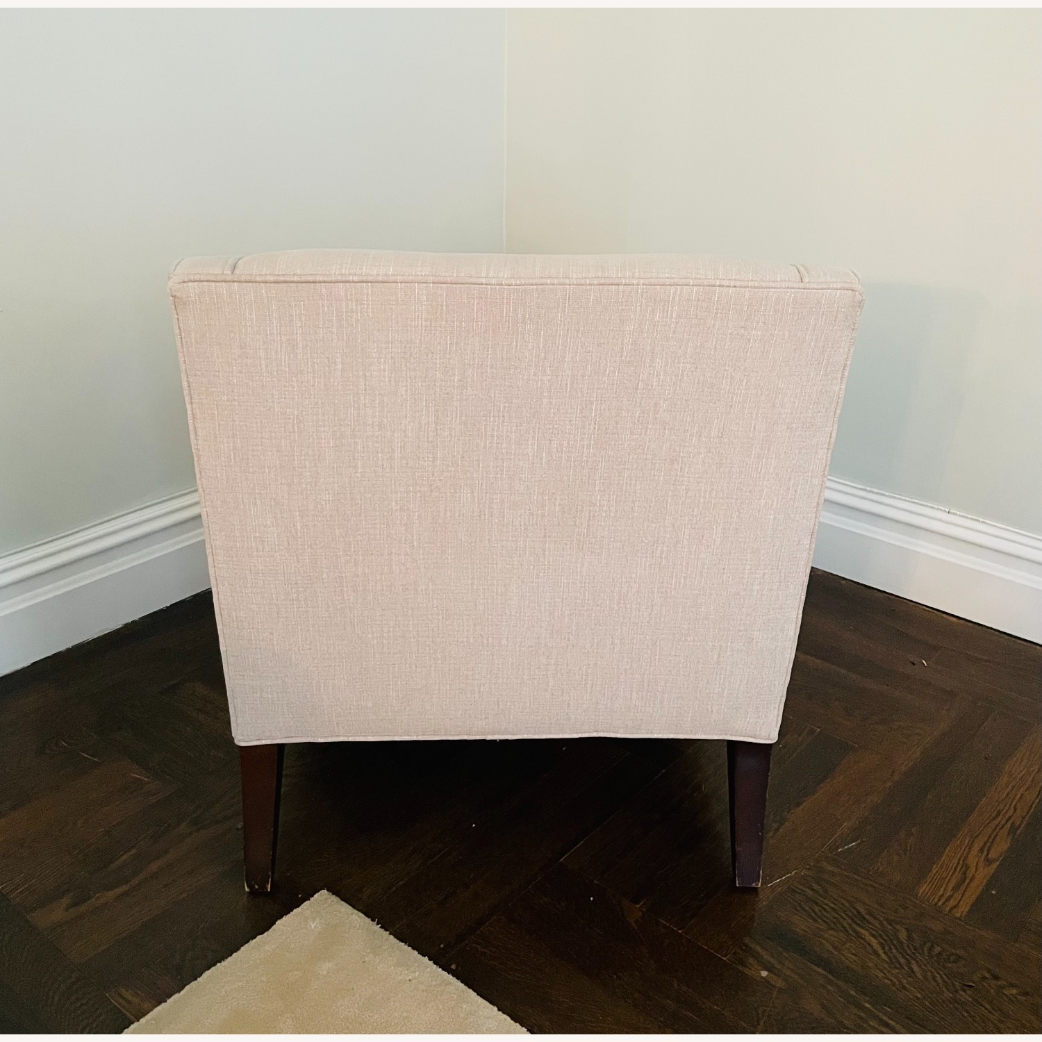 Light Gray Fabric Armchair - image-4